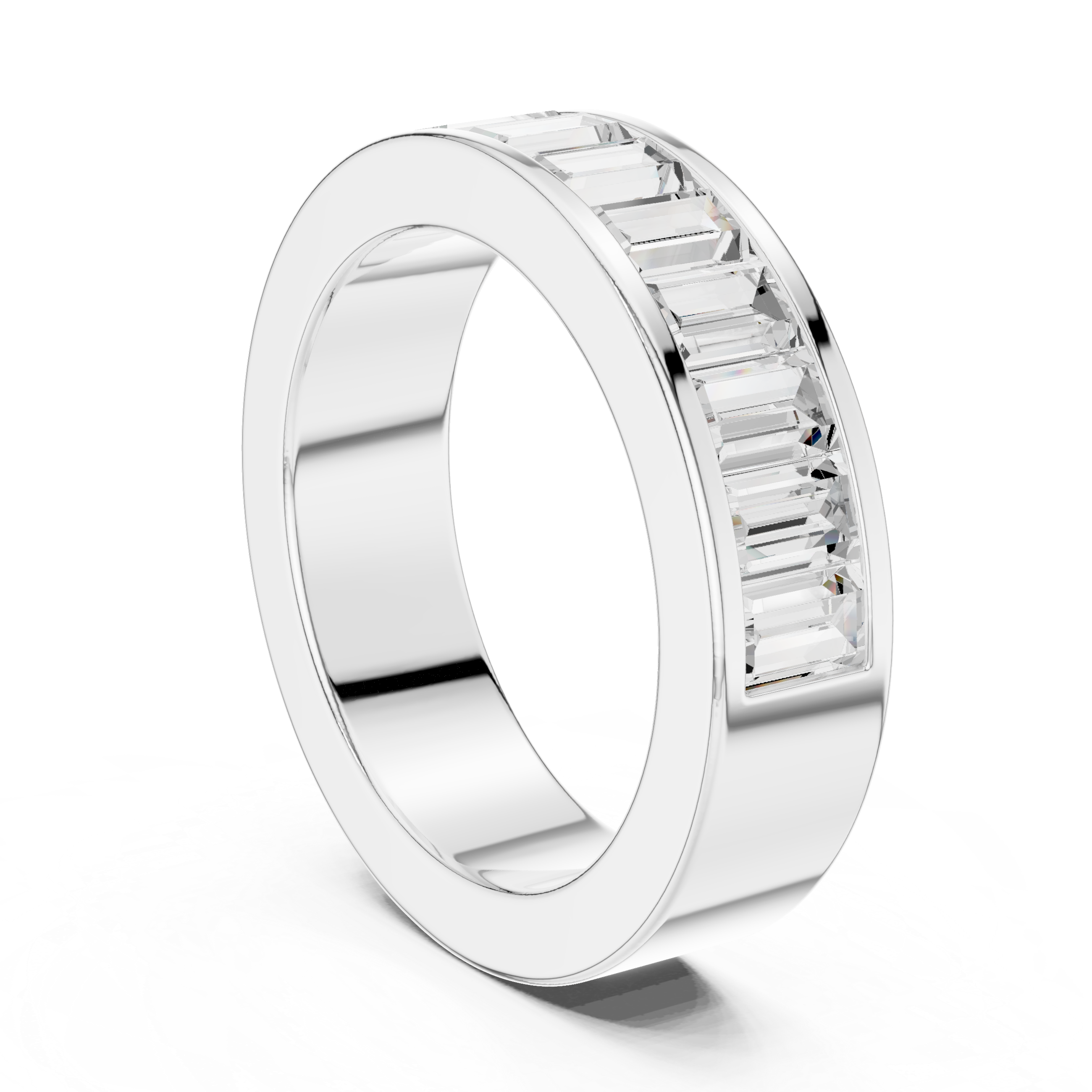 Eternity band with diamond circle.