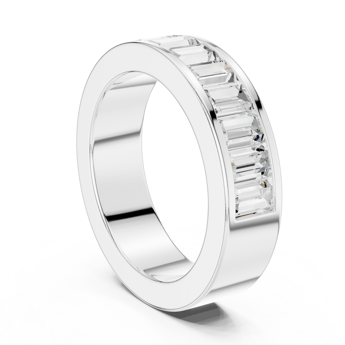 Eternity band with diamond circle.