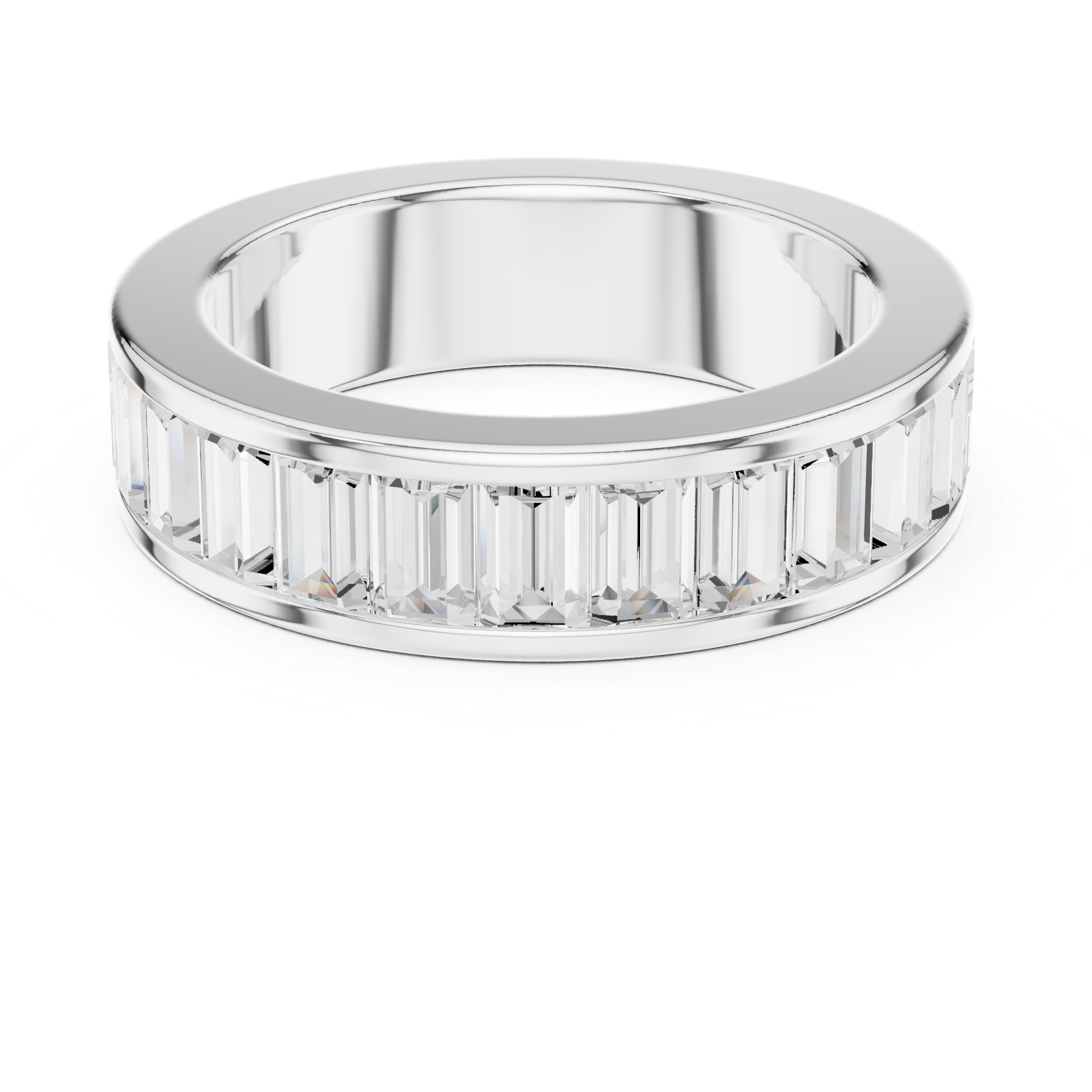 Celebration ring with gemstone center.