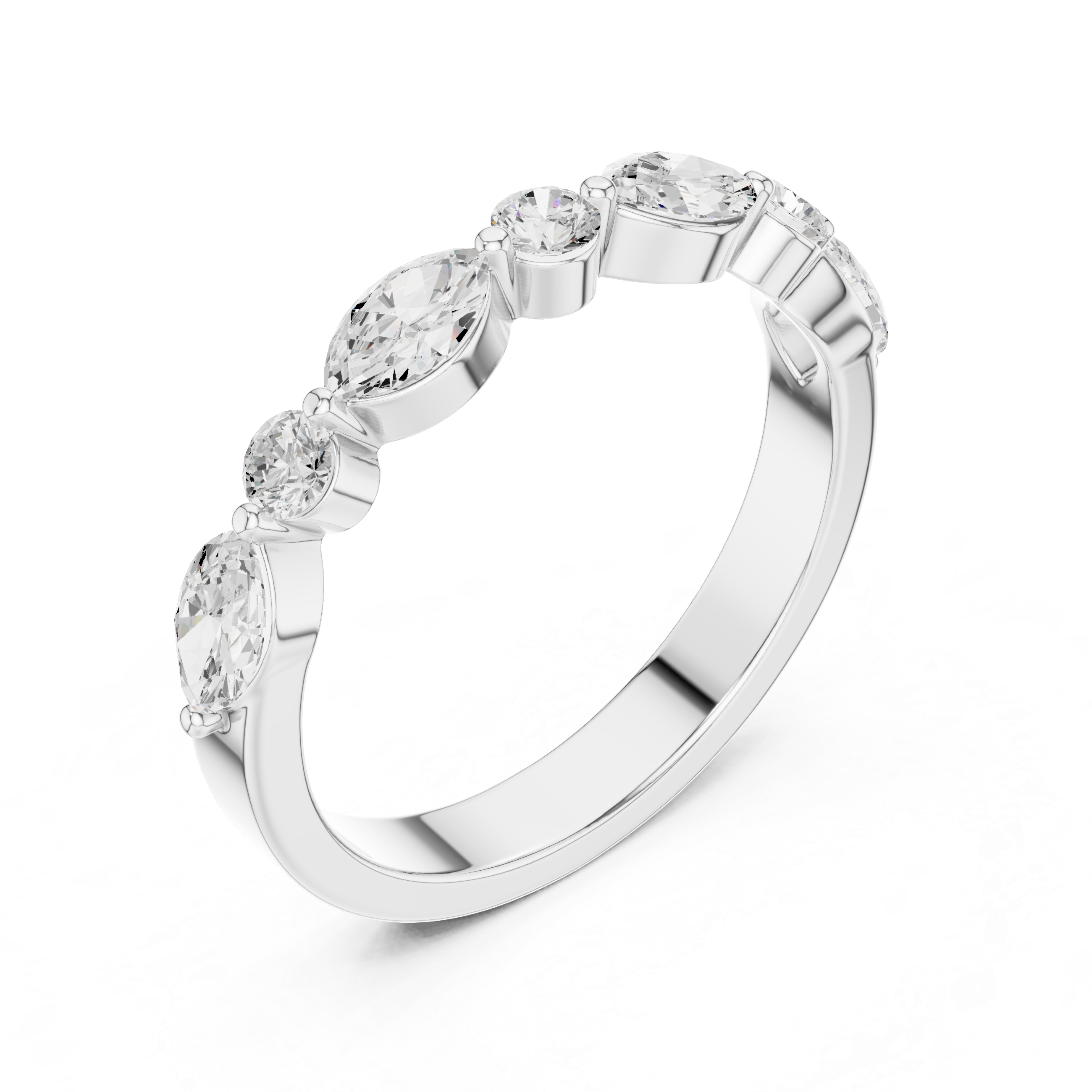 Floral toe ring with carved design.