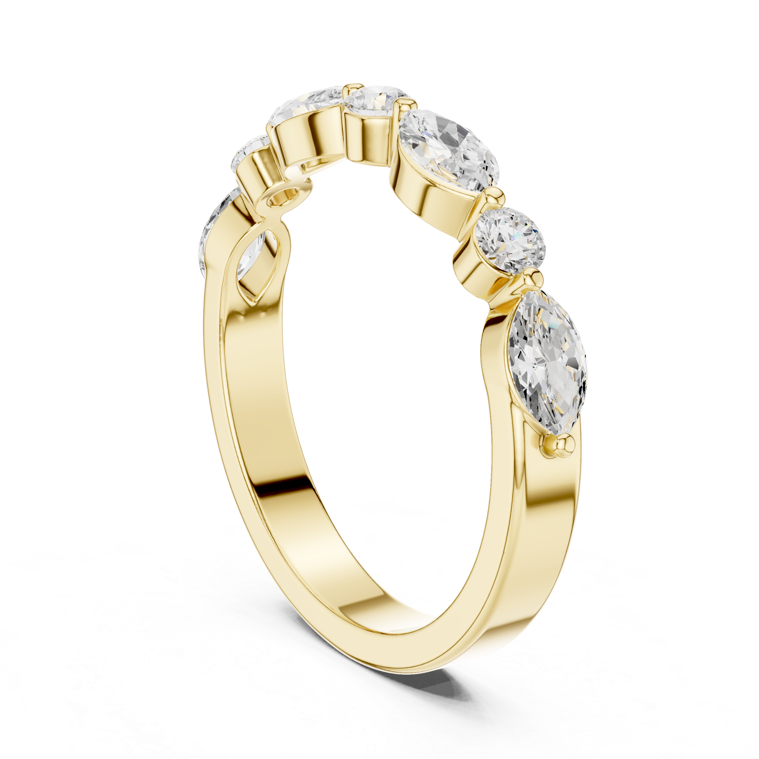 Rose gold solitaire ring with round diamond center.