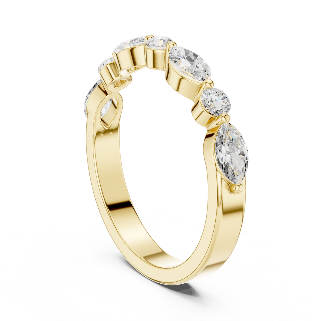 Rose gold solitaire ring with round diamond center.