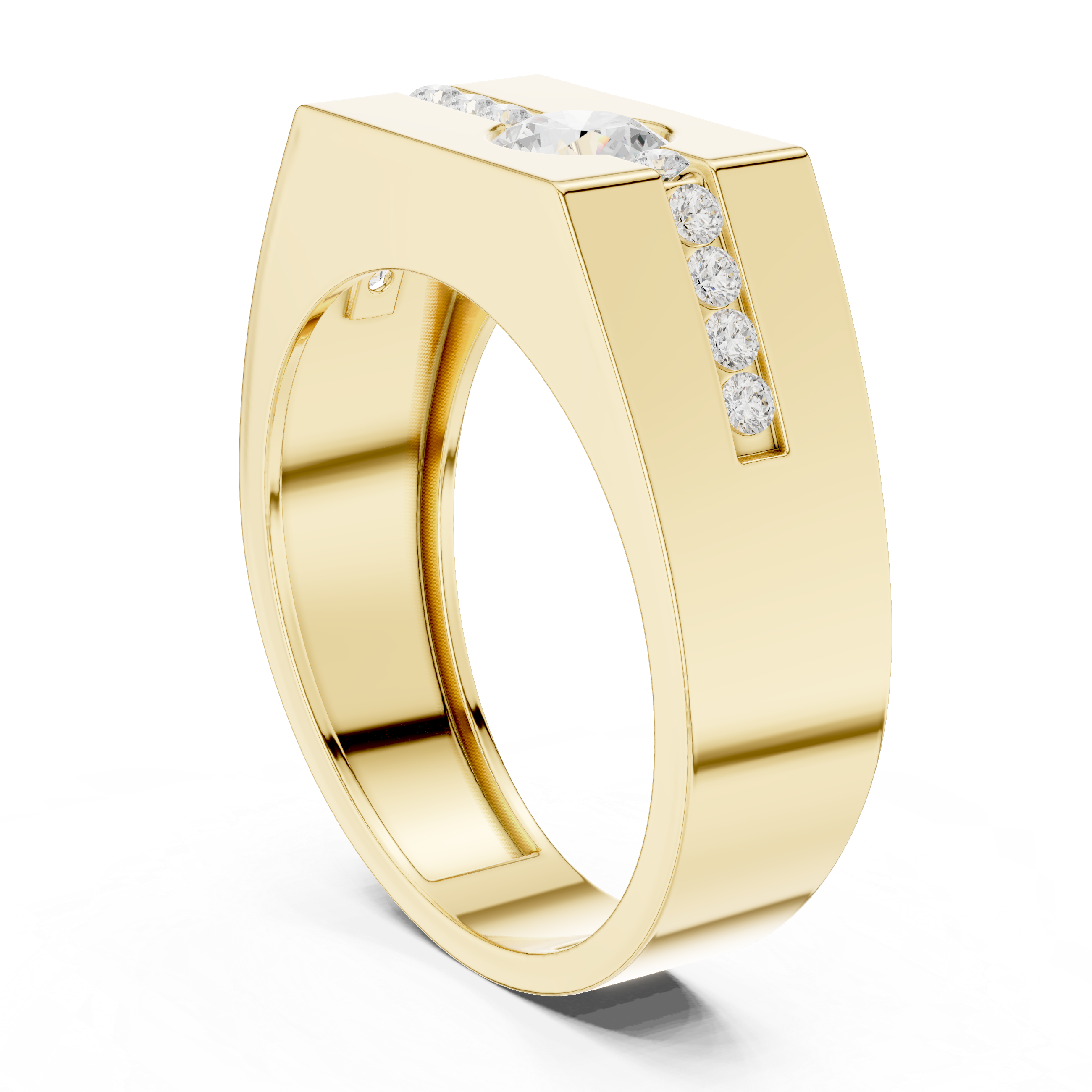 Men's gemstone ring with square stone.