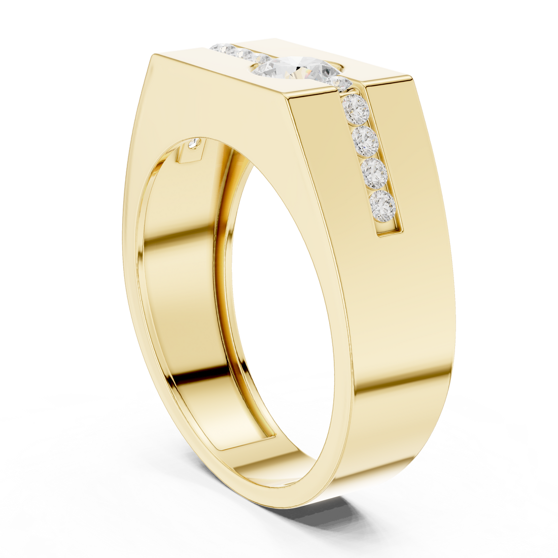Men's gemstone ring with square stone.