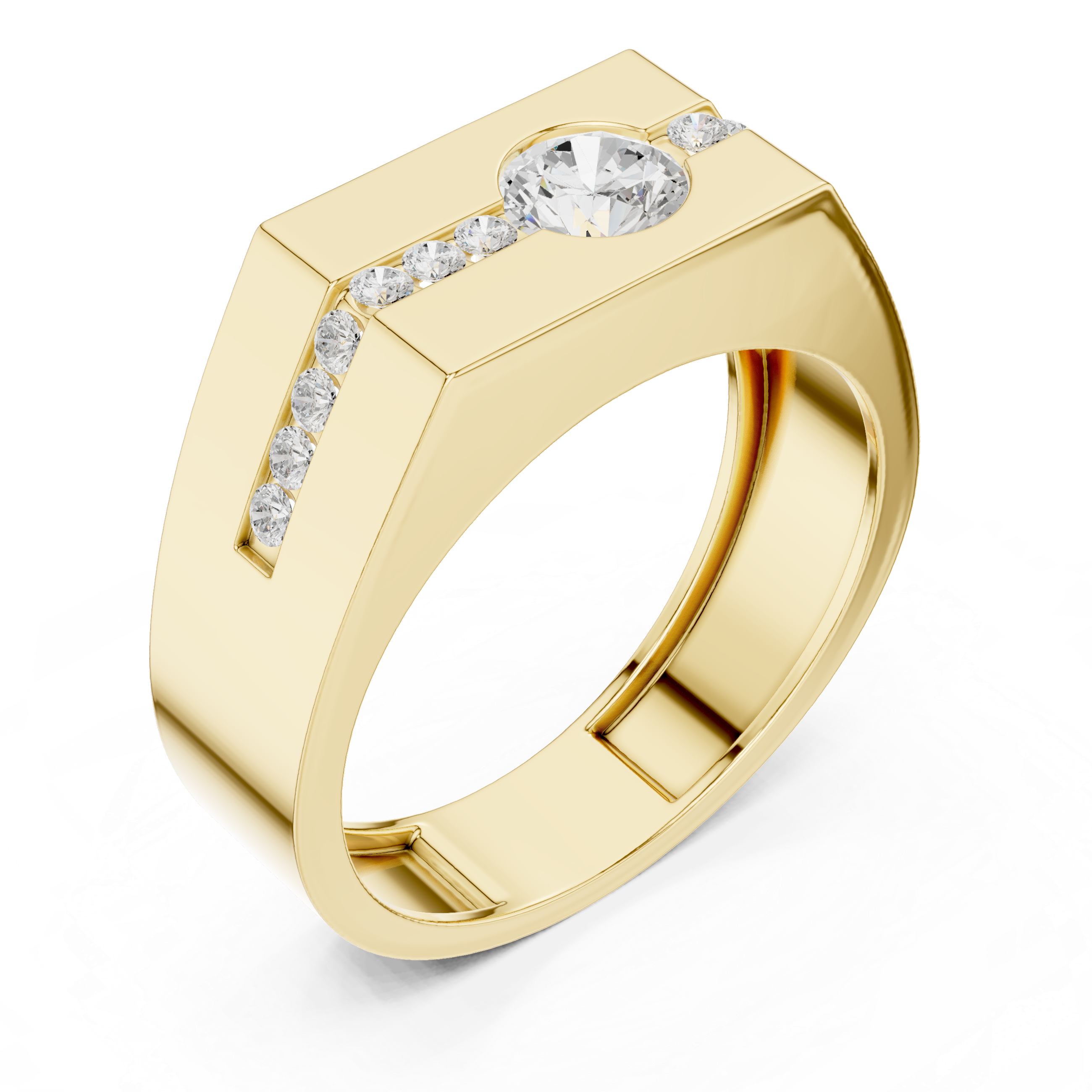 Smooth men's band with polished surface.