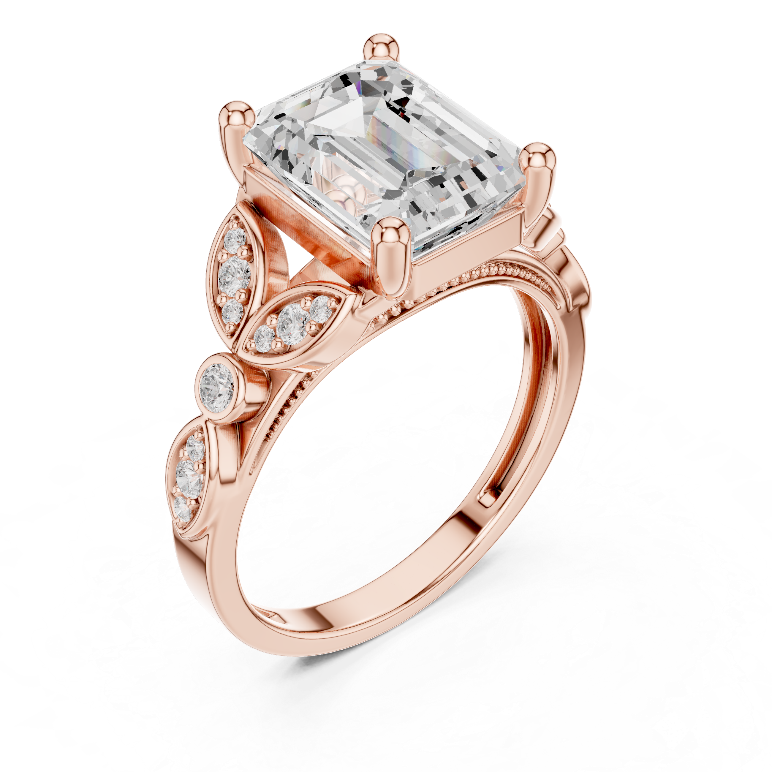 Classic Round Brilliant Diamond Channel-Set Wide Band Ring