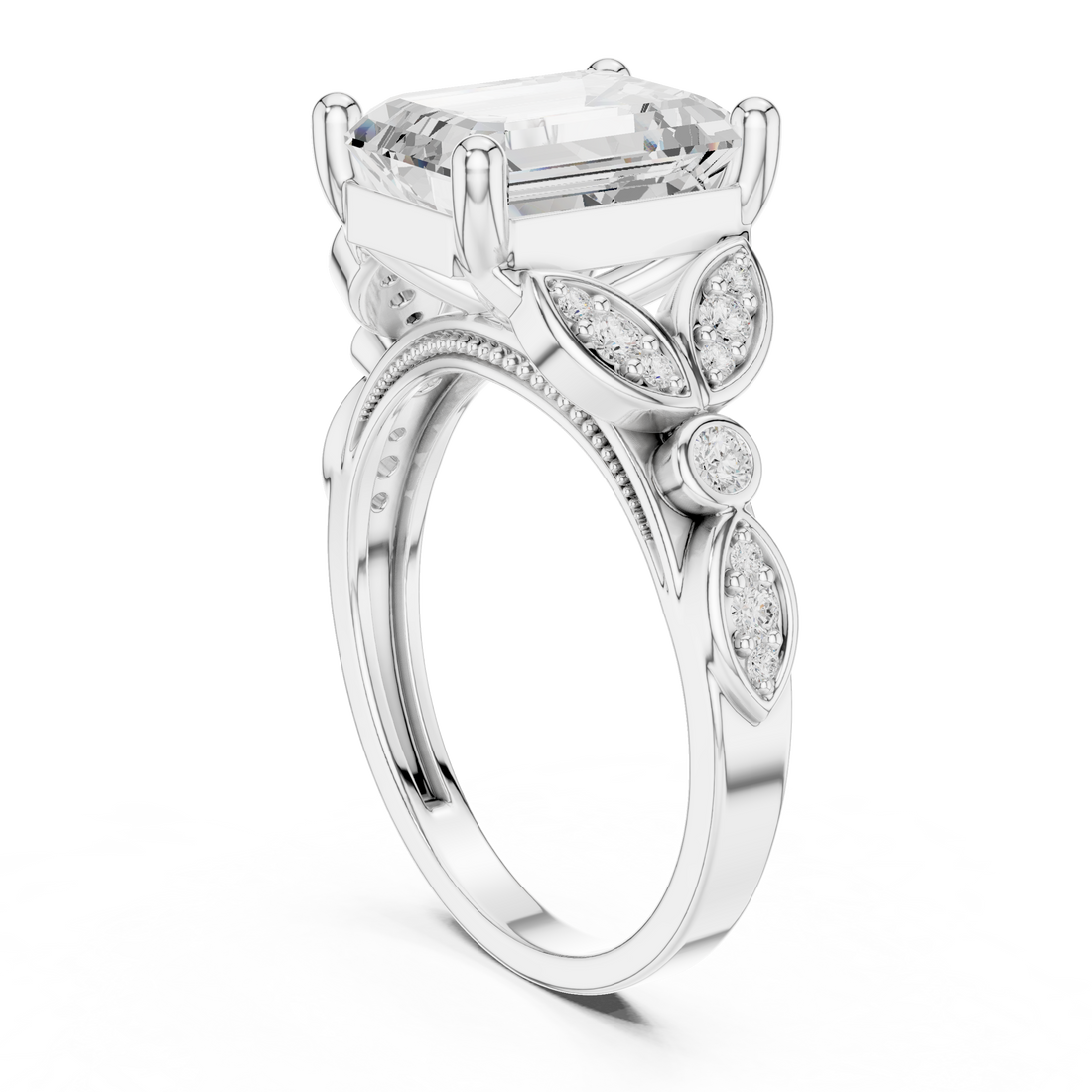 Classic Round Brilliant Diamond Channel-Set Wide Band Ring