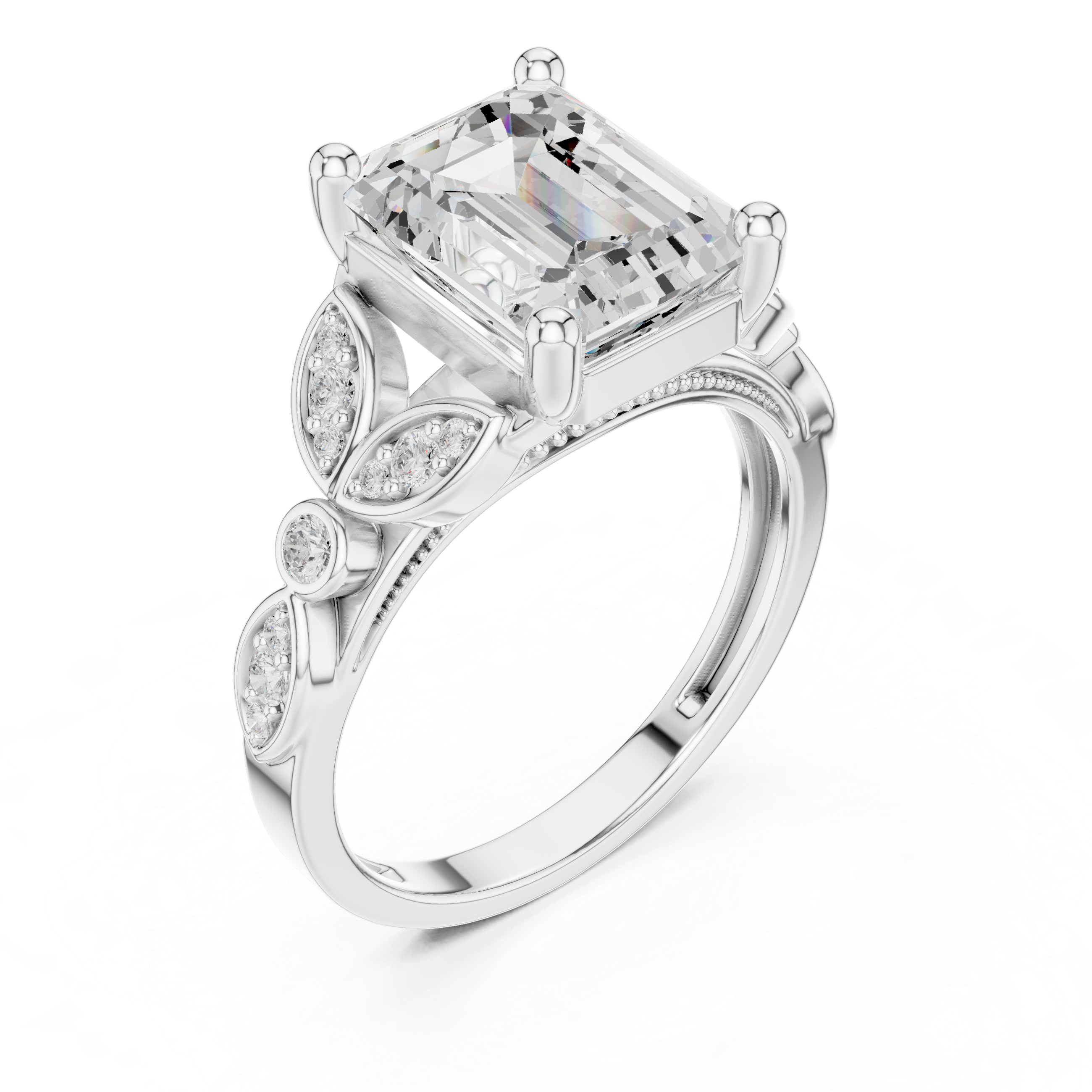 Classic Round Brilliant Diamond Channel-Set Wide Band Ring