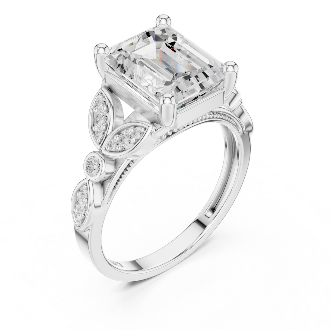 Classic Round Brilliant Diamond Channel-Set Wide Band Ring