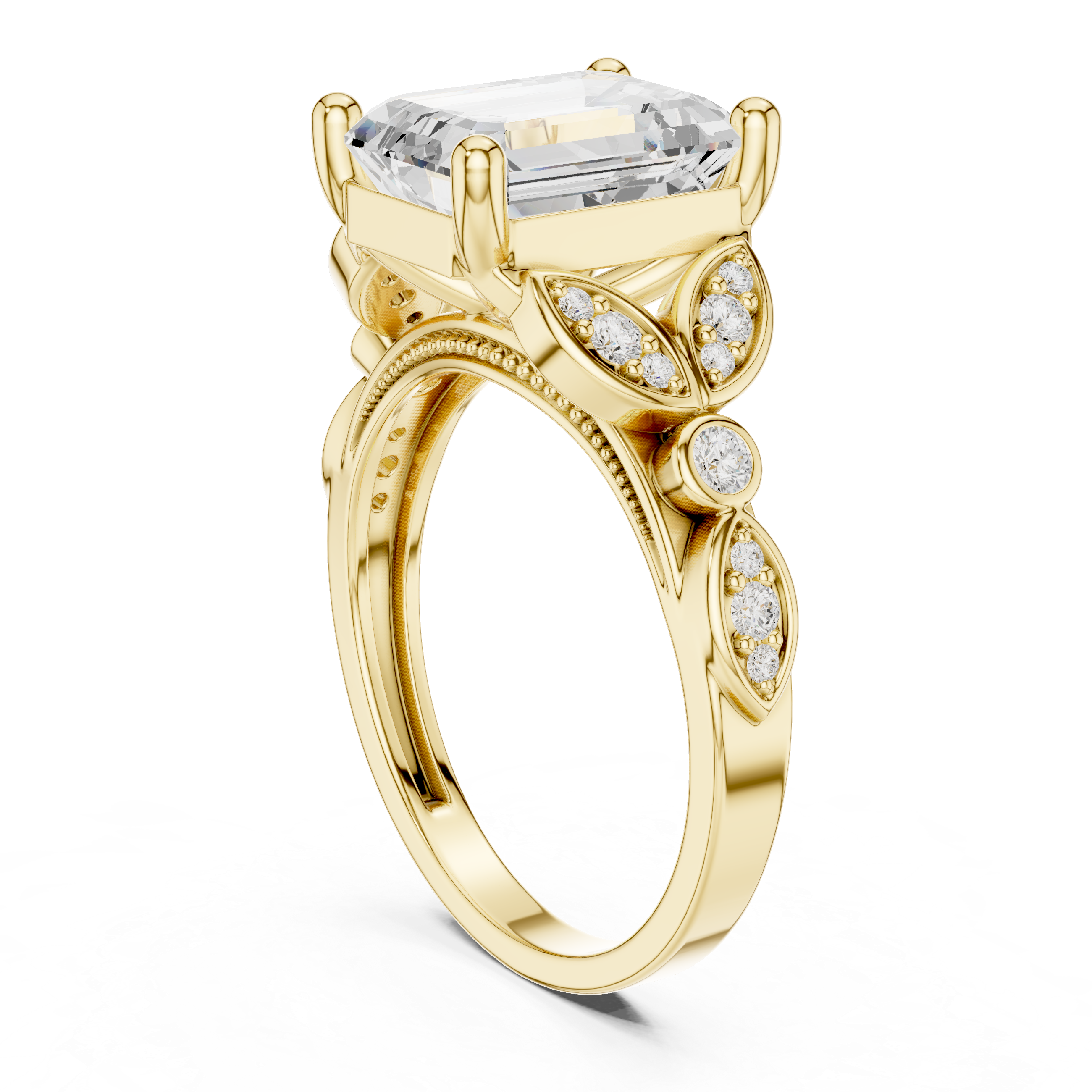 Classic Round Brilliant Diamond Channel-Set Wide Band Ring