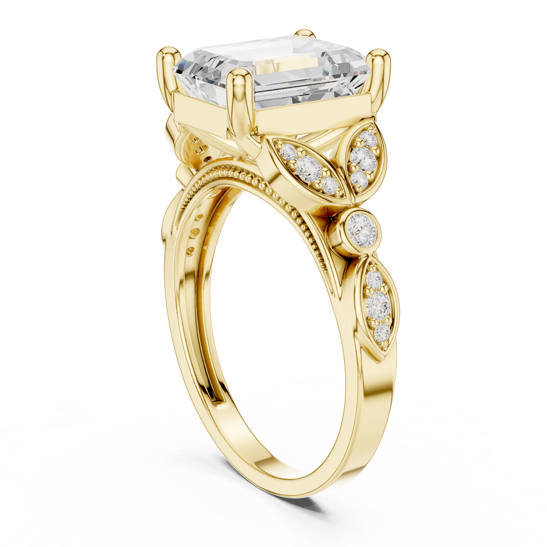 Classic Round Brilliant Diamond Channel-Set Wide Band Ring