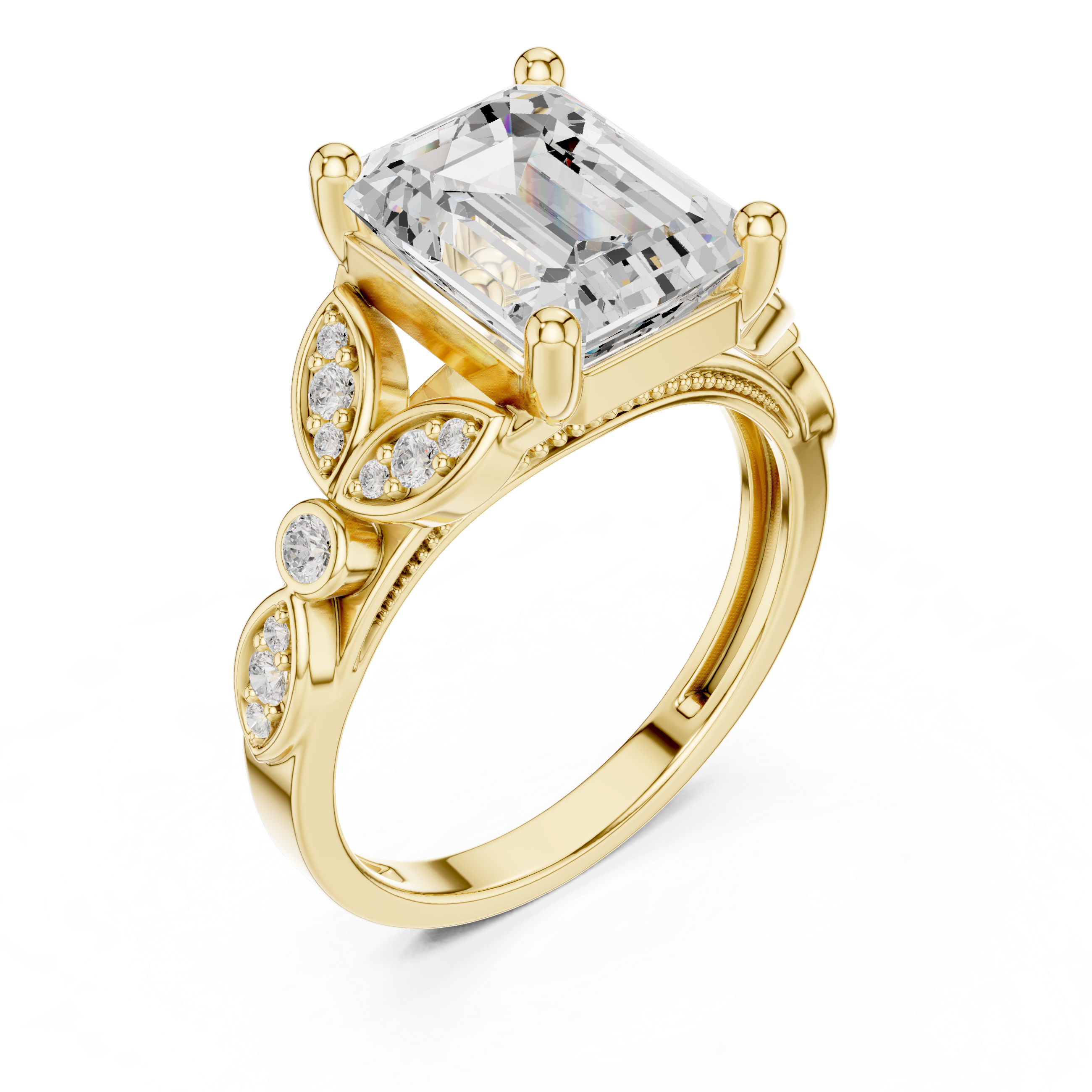 Classic Round Brilliant Diamond Channel-Set Wide Band Ring