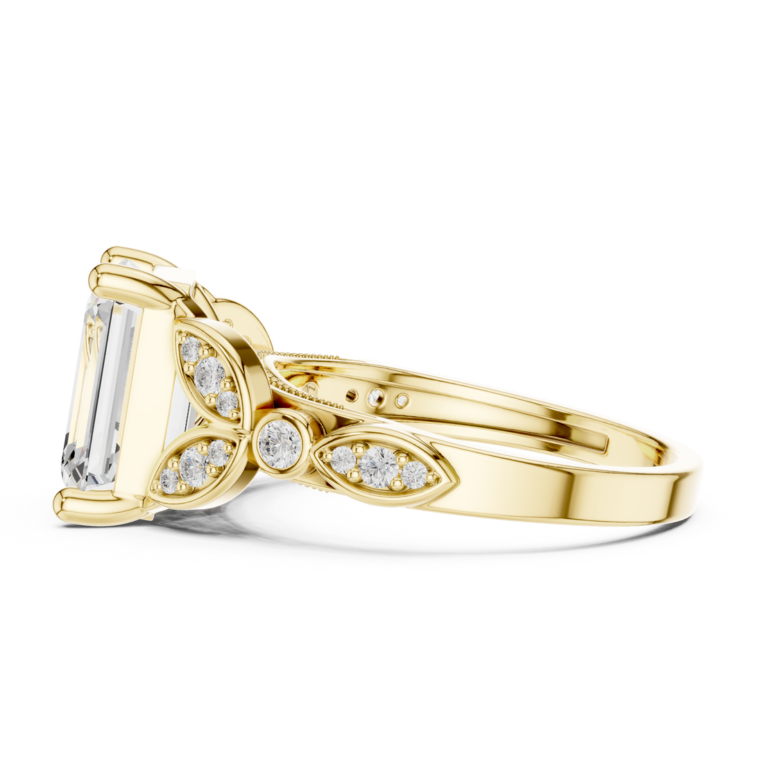 Eternity ring with continuous diamond row.