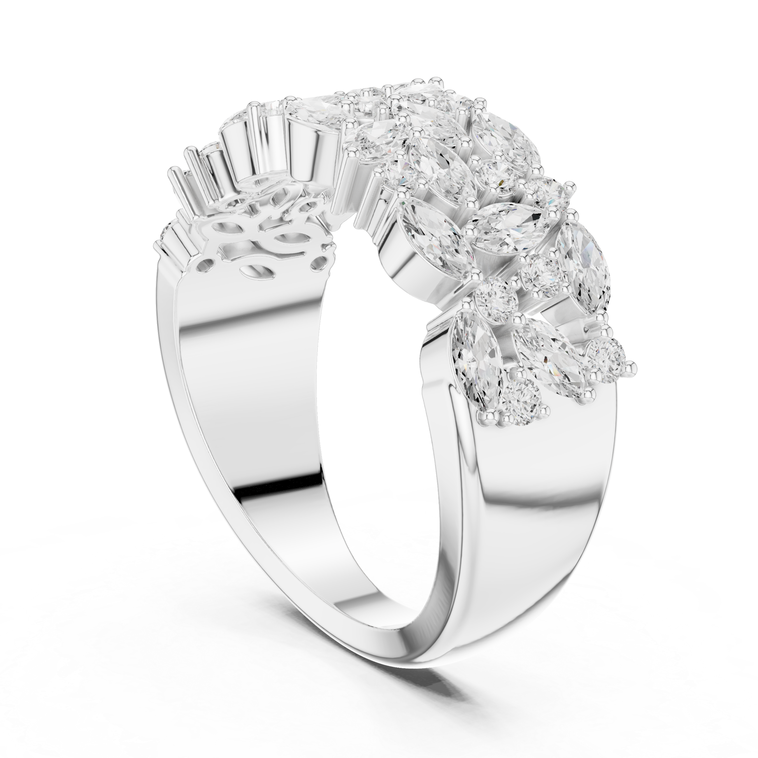 Wide cuff bangle with bold style.