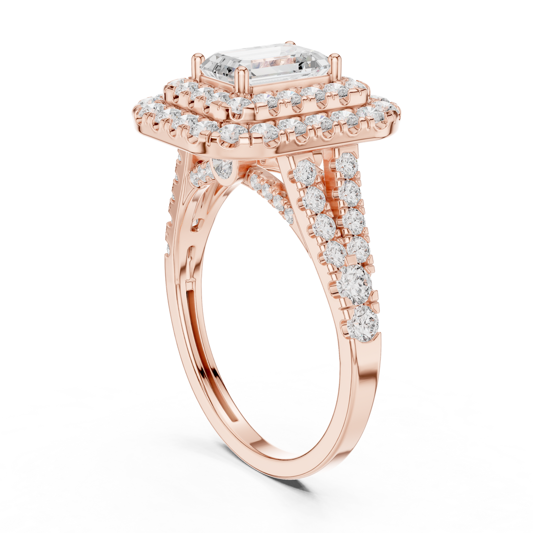 Modern bridal set with layered pieces.