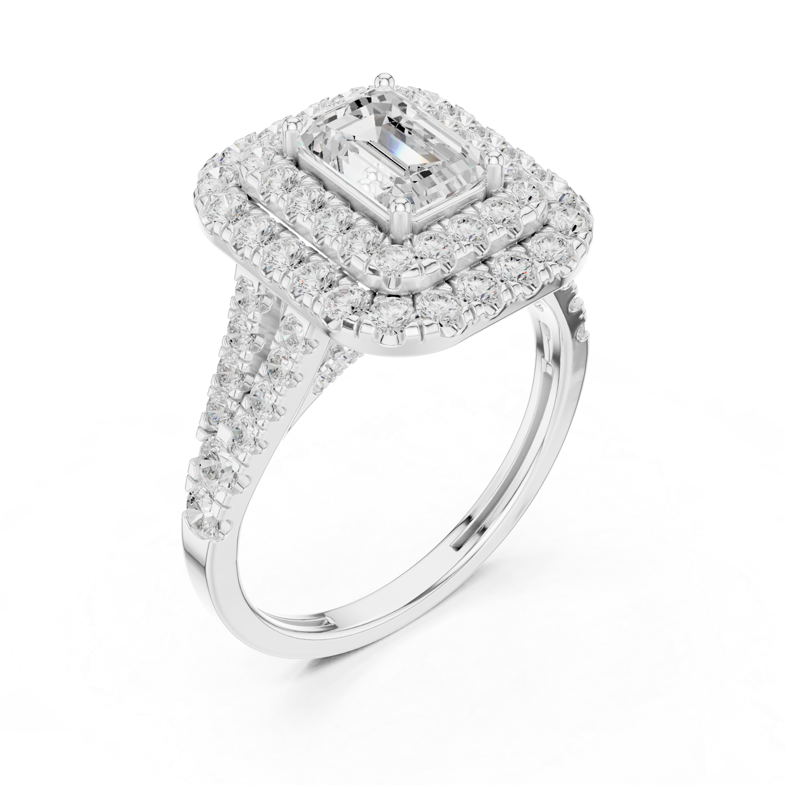 Diamond gemstone ring with sleek setting.