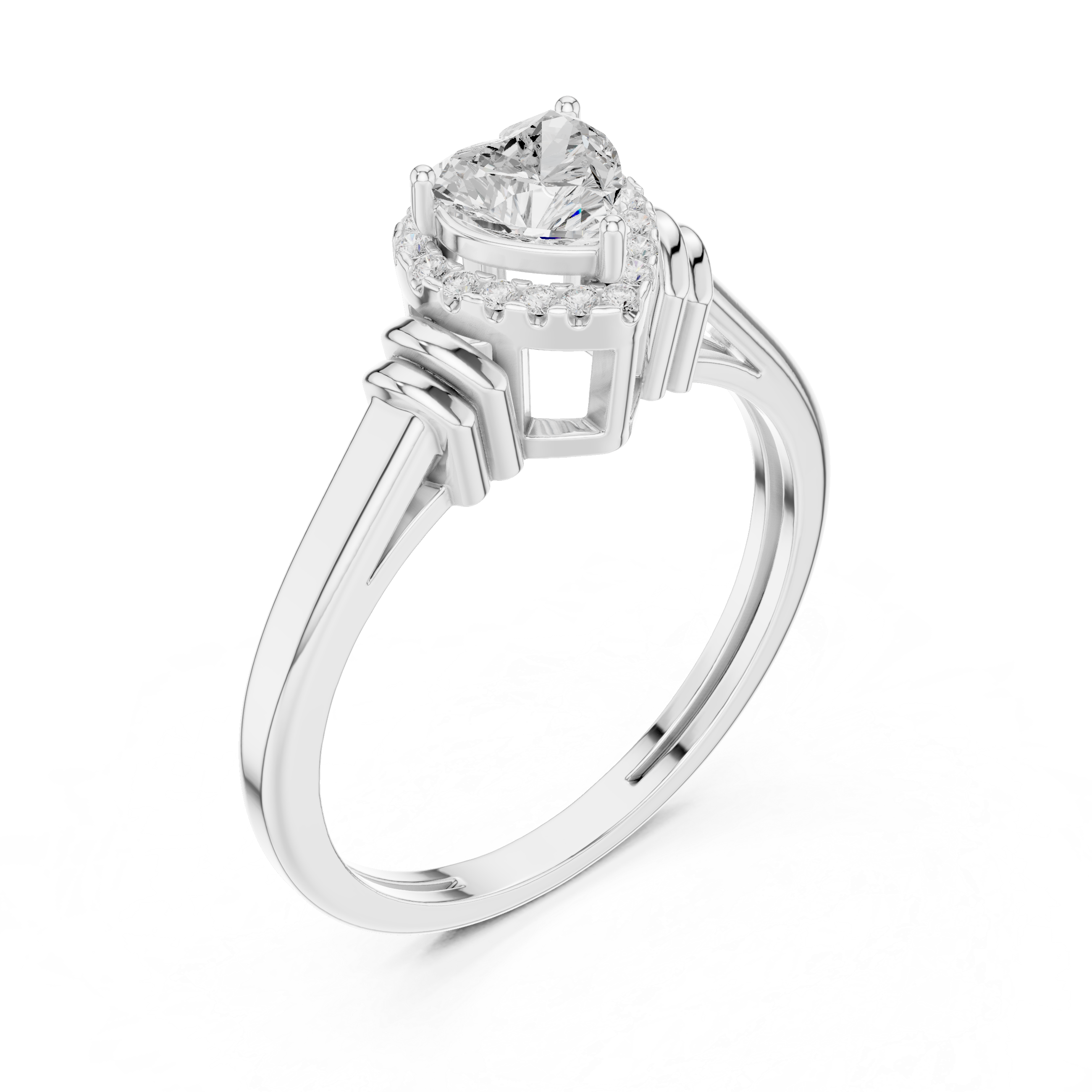 Small diamond earrings with polished setting.