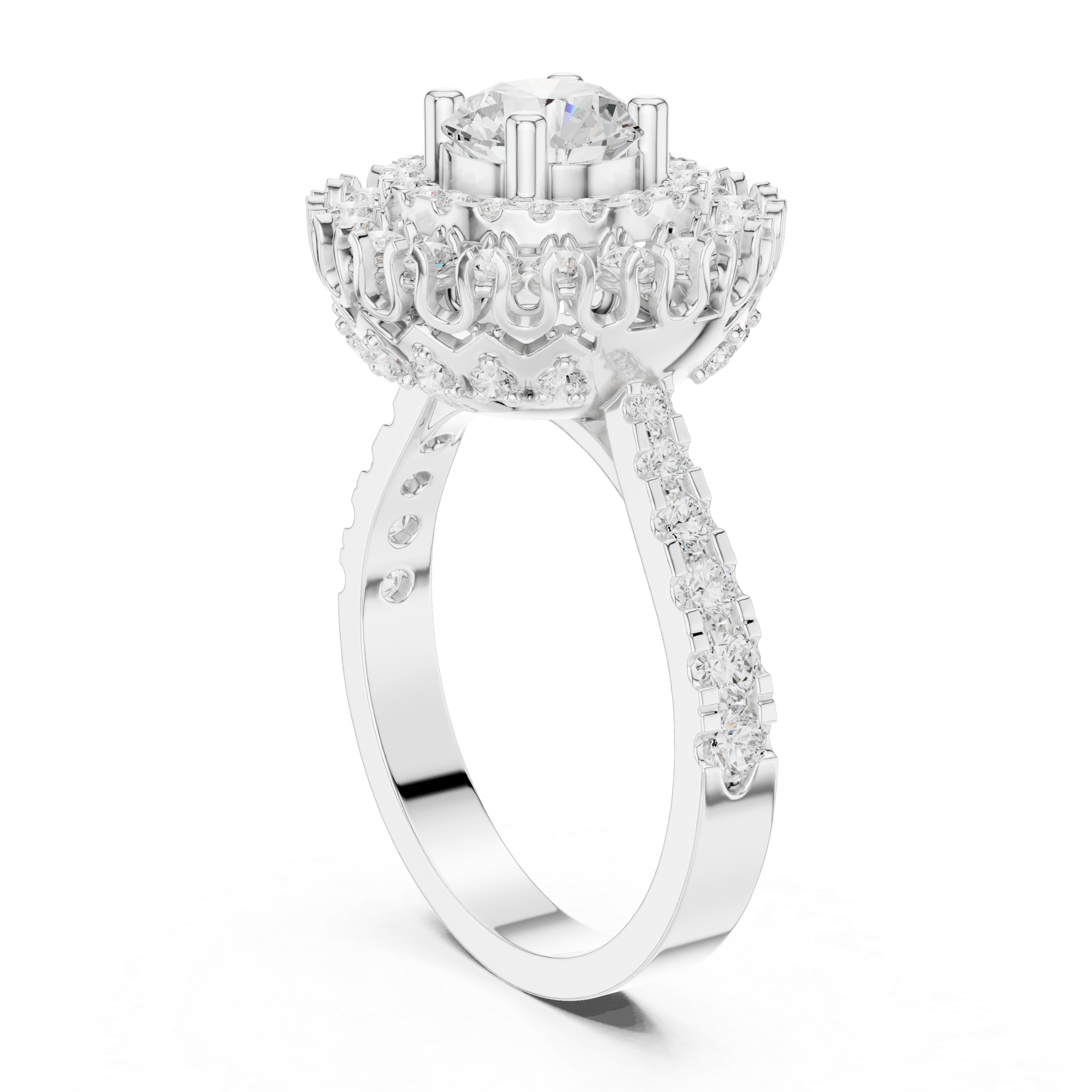 Classic pear-cut diamond engagement ring in gold.