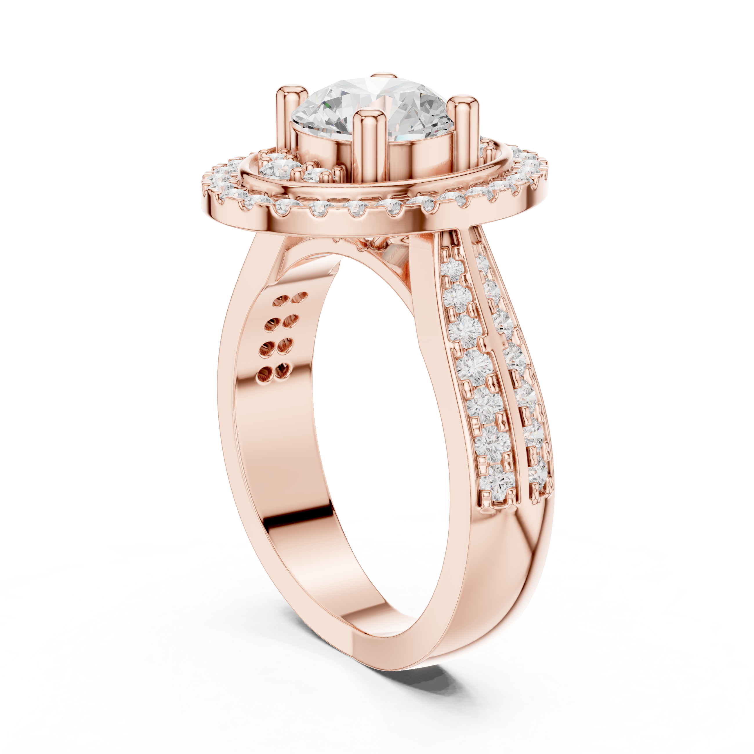 Small huggie hoop earrings with diamond accents.