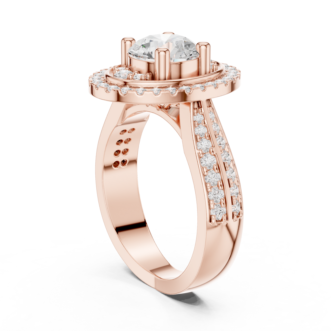 Small huggie hoop earrings with diamond accents.