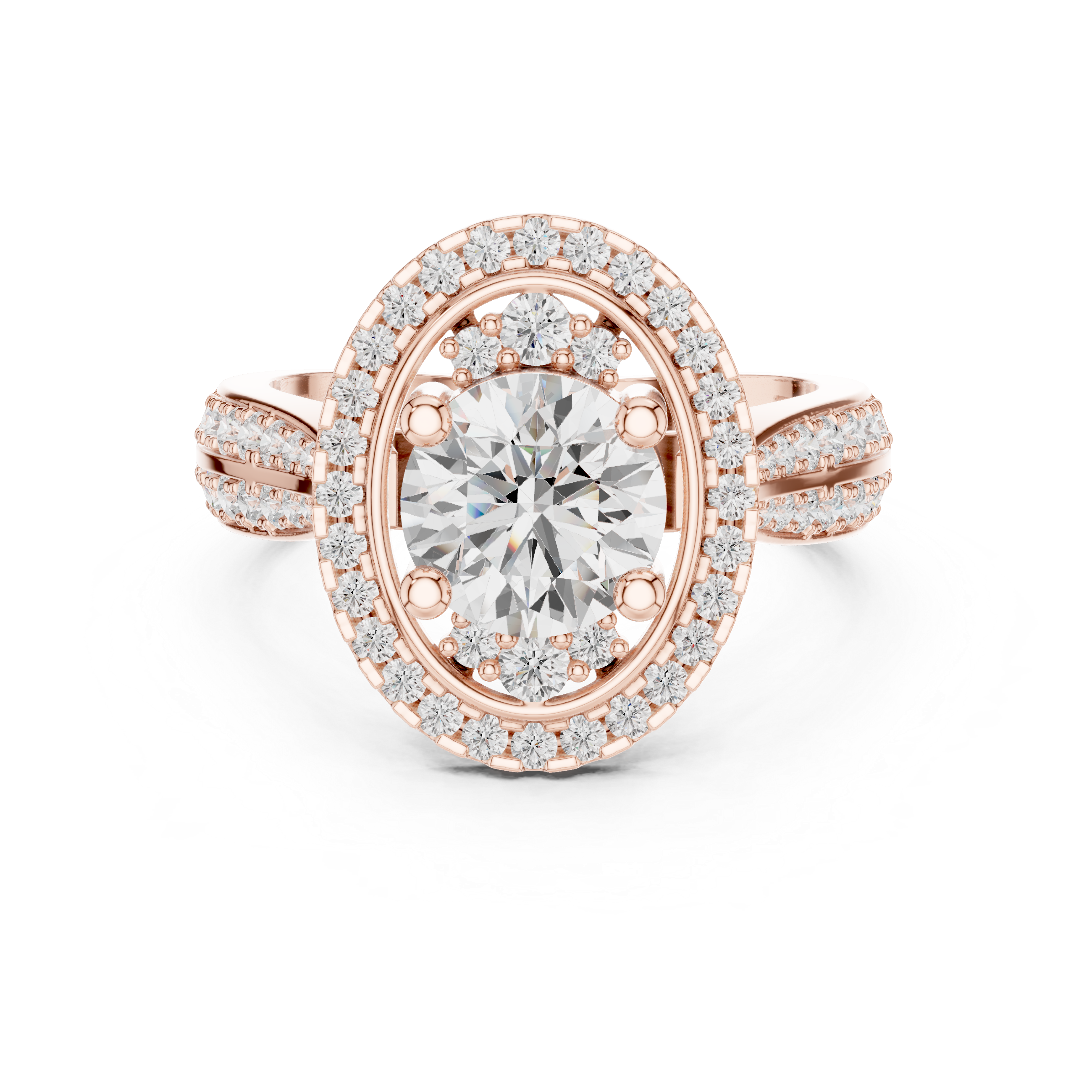 Double row diamond ring with elegant shine.