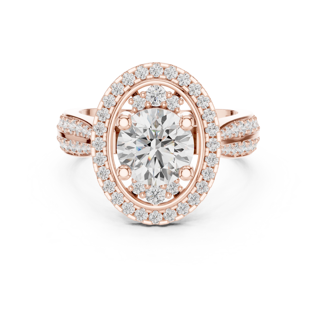 Double row diamond ring with elegant shine.
