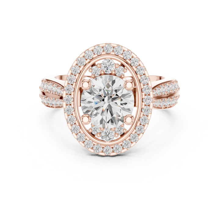Double row diamond ring with elegant shine.