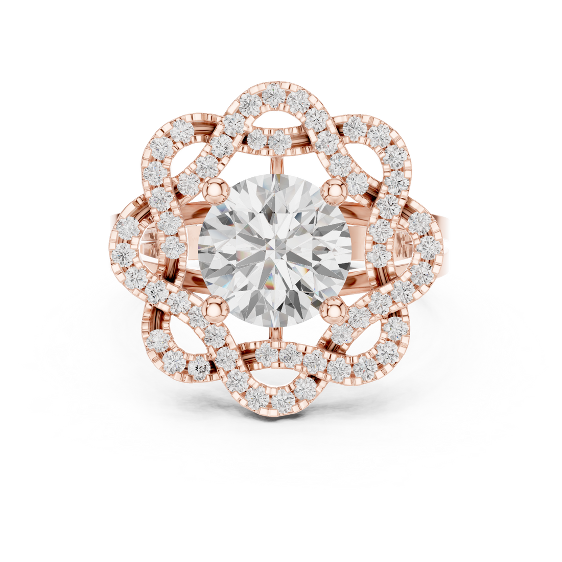 Statement bridal necklace with large centerpiece.