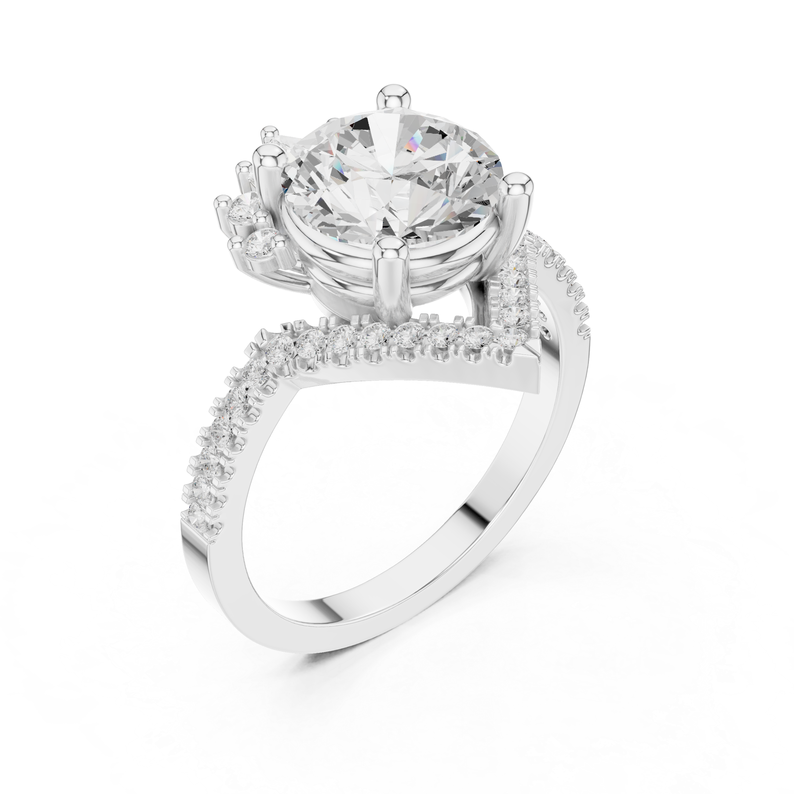 Men's gemstone ring with modern structure.
