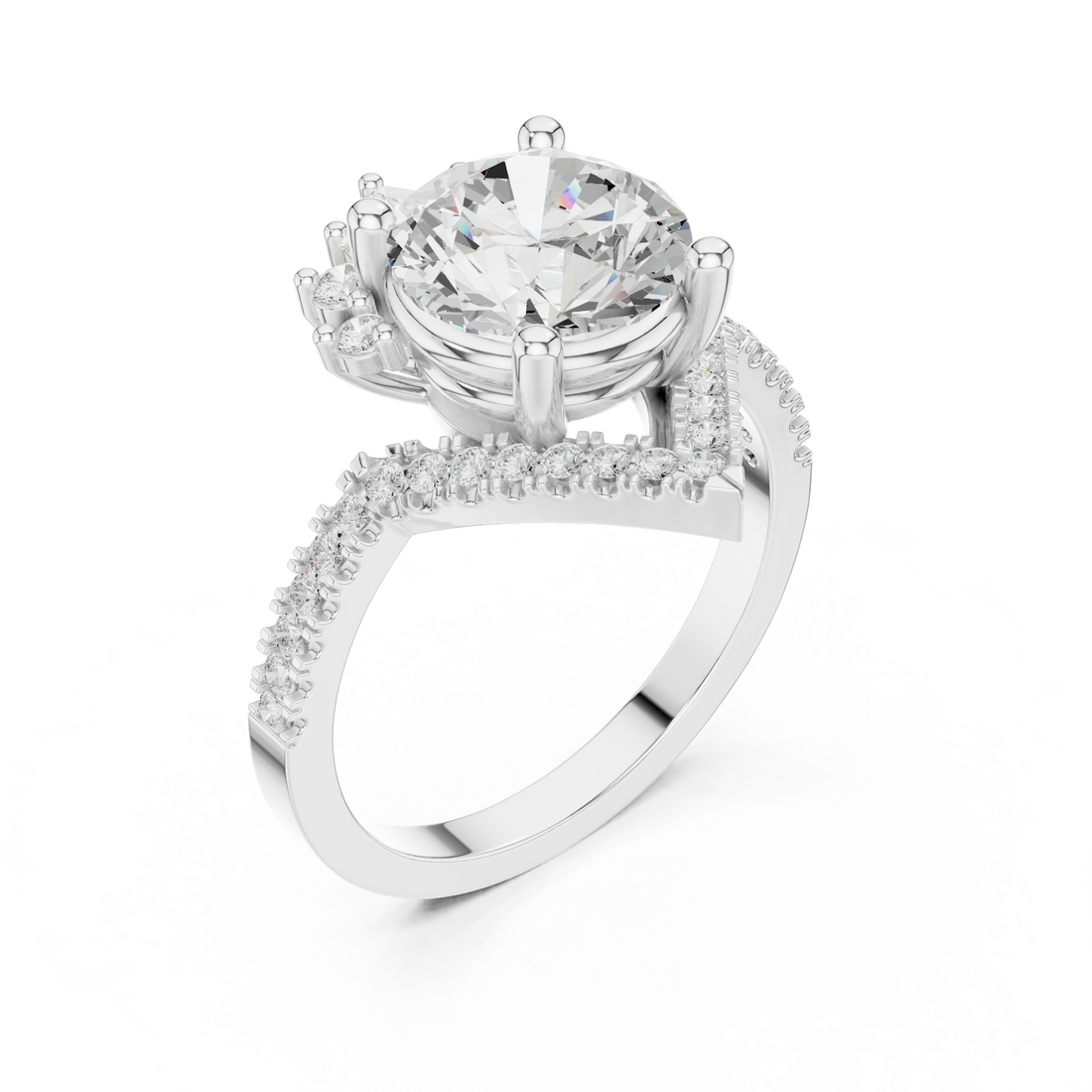 Men's gemstone ring with modern structure.