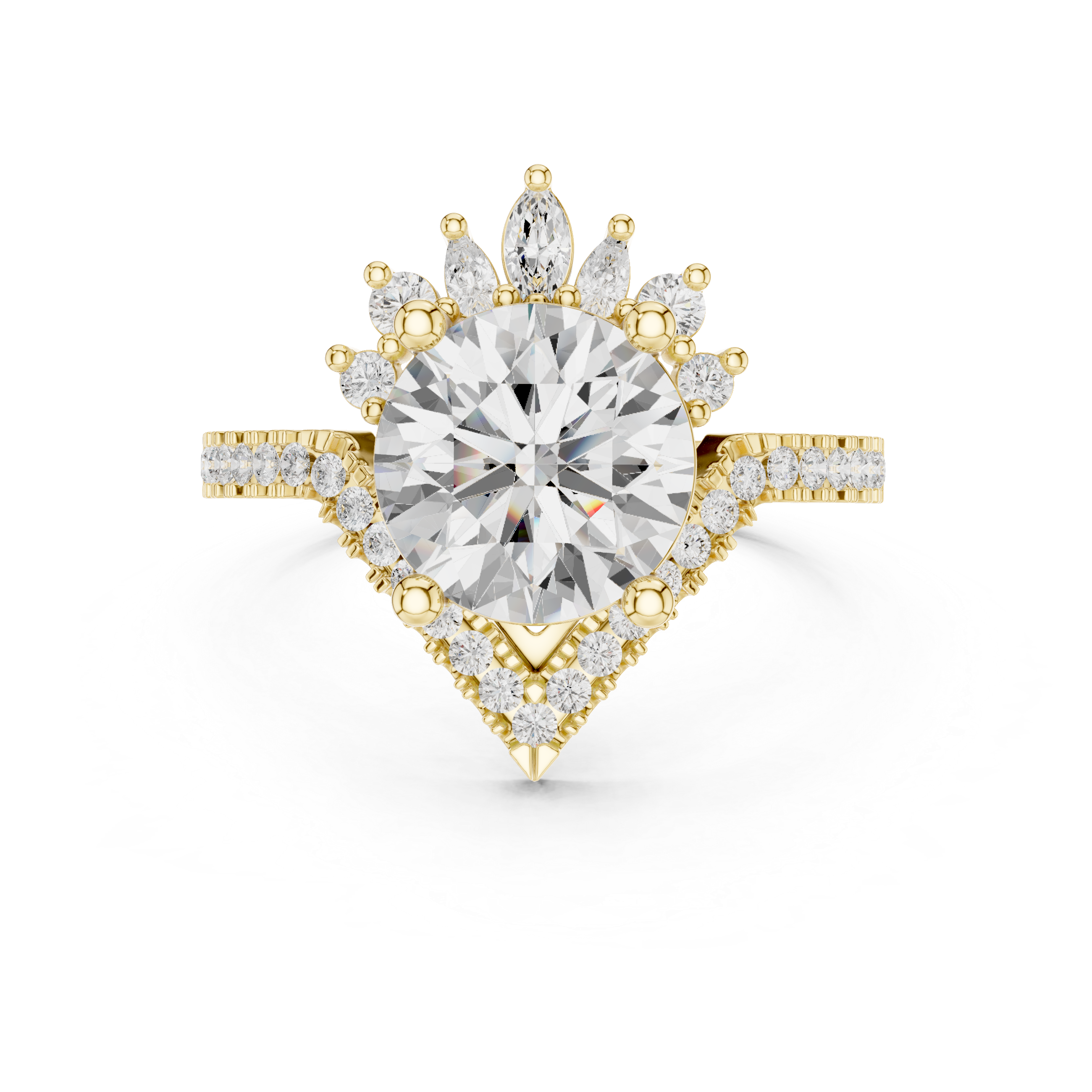 Cocktail ring with large pear-shaped gemstone.