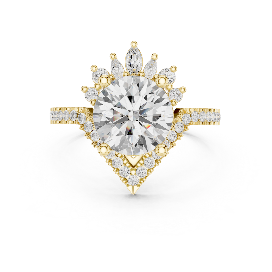 Cocktail ring with large pear-shaped gemstone.