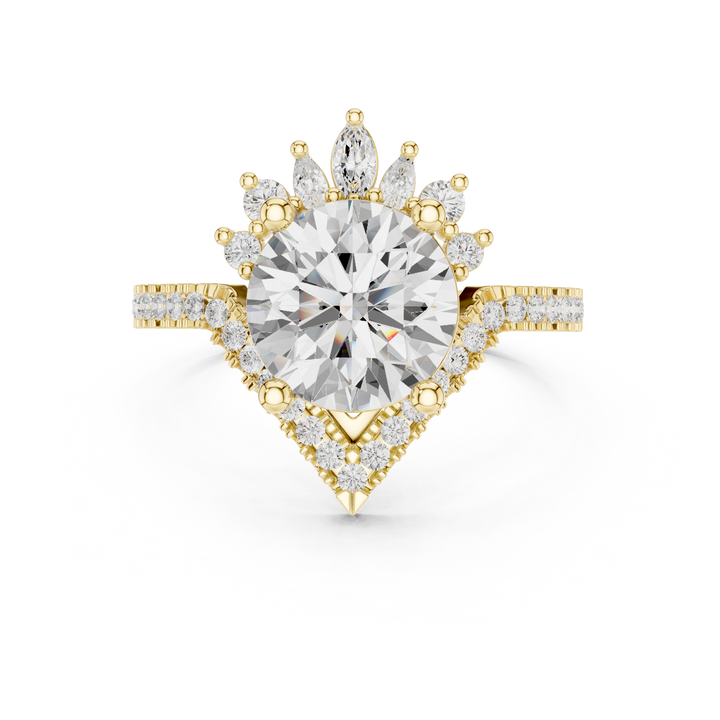Cocktail ring with large pear-shaped gemstone.