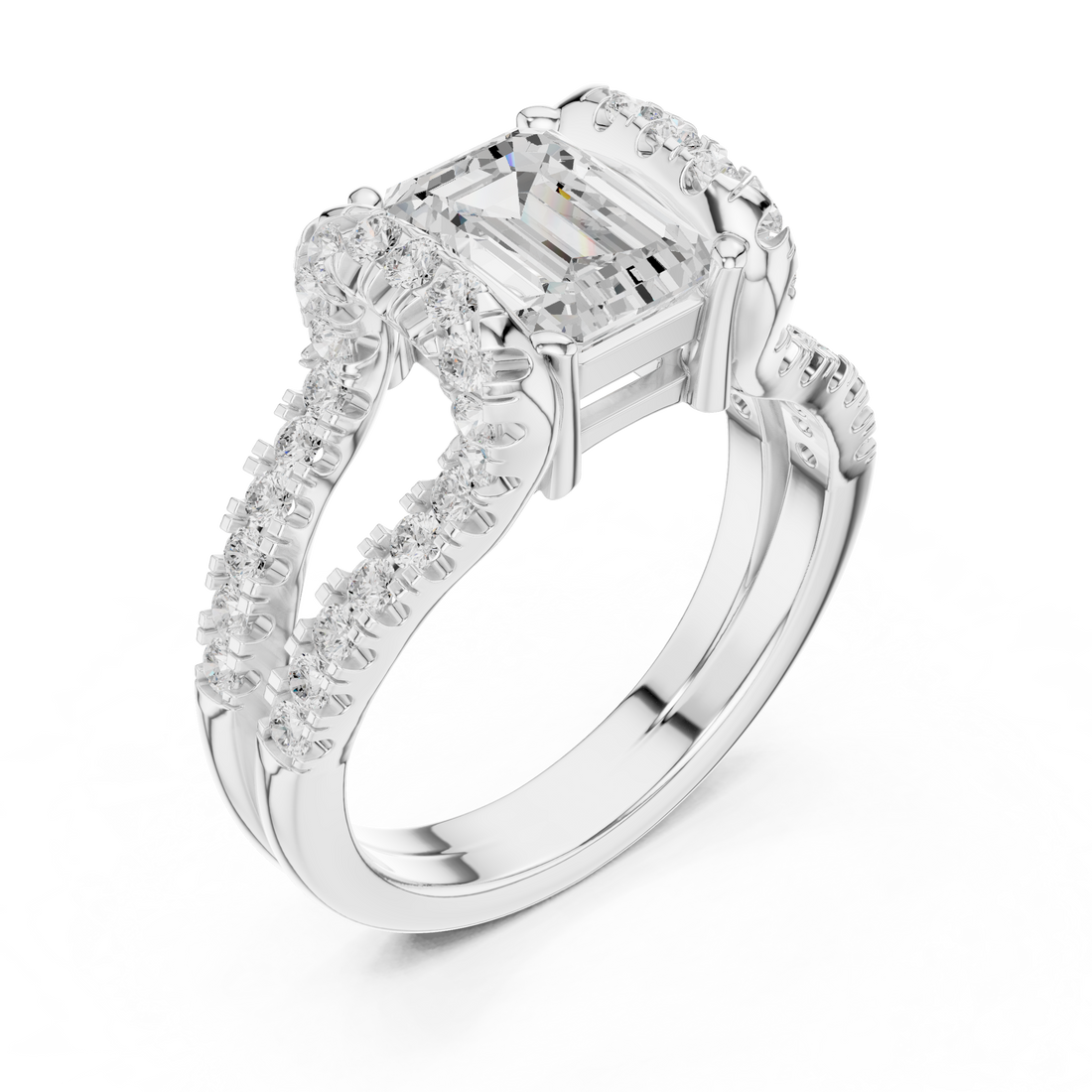 Stackable rings set with thin polished bands.