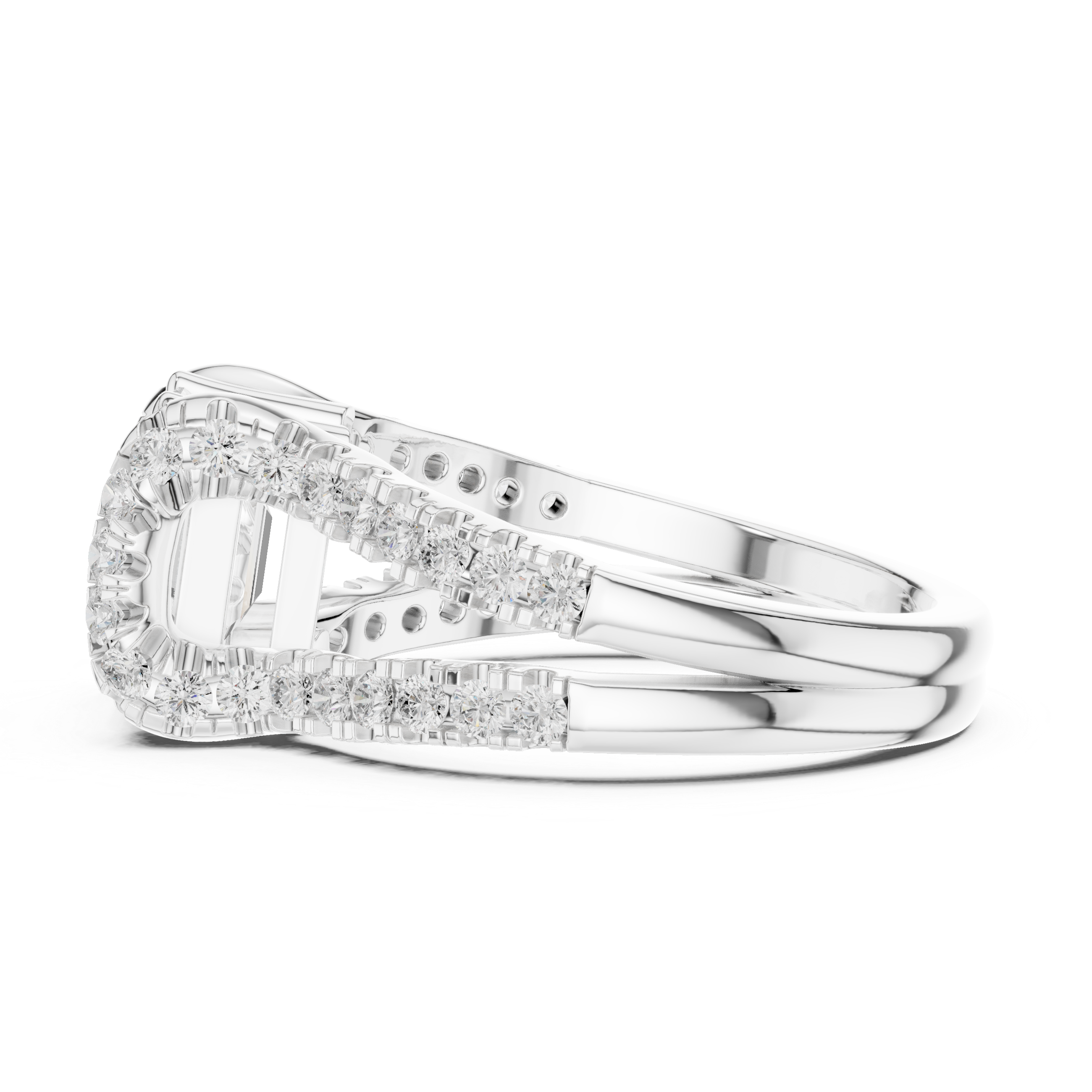 Eternity band with continuous diamond row.