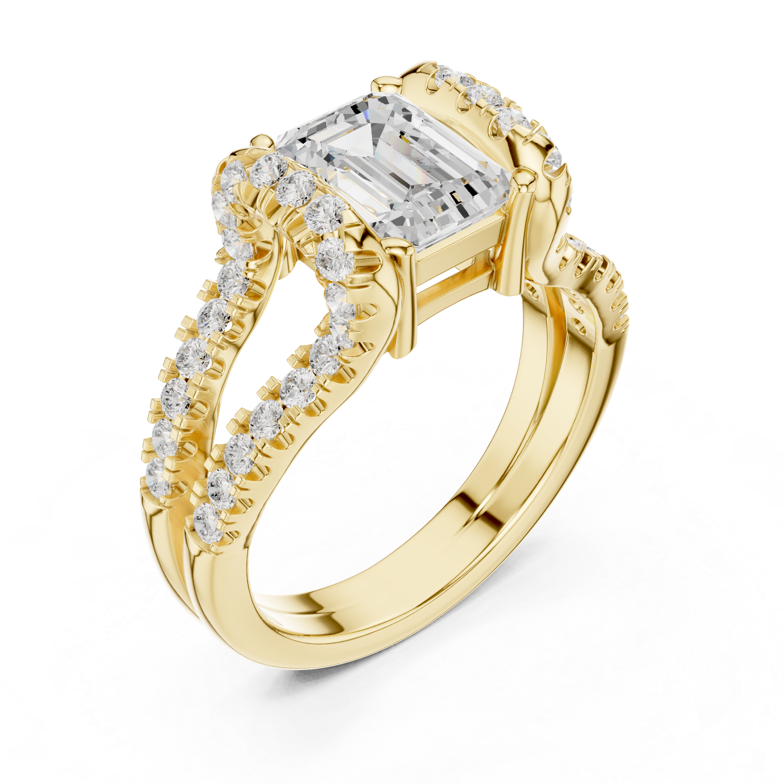 Celebration ring with colorful gemstone center.
