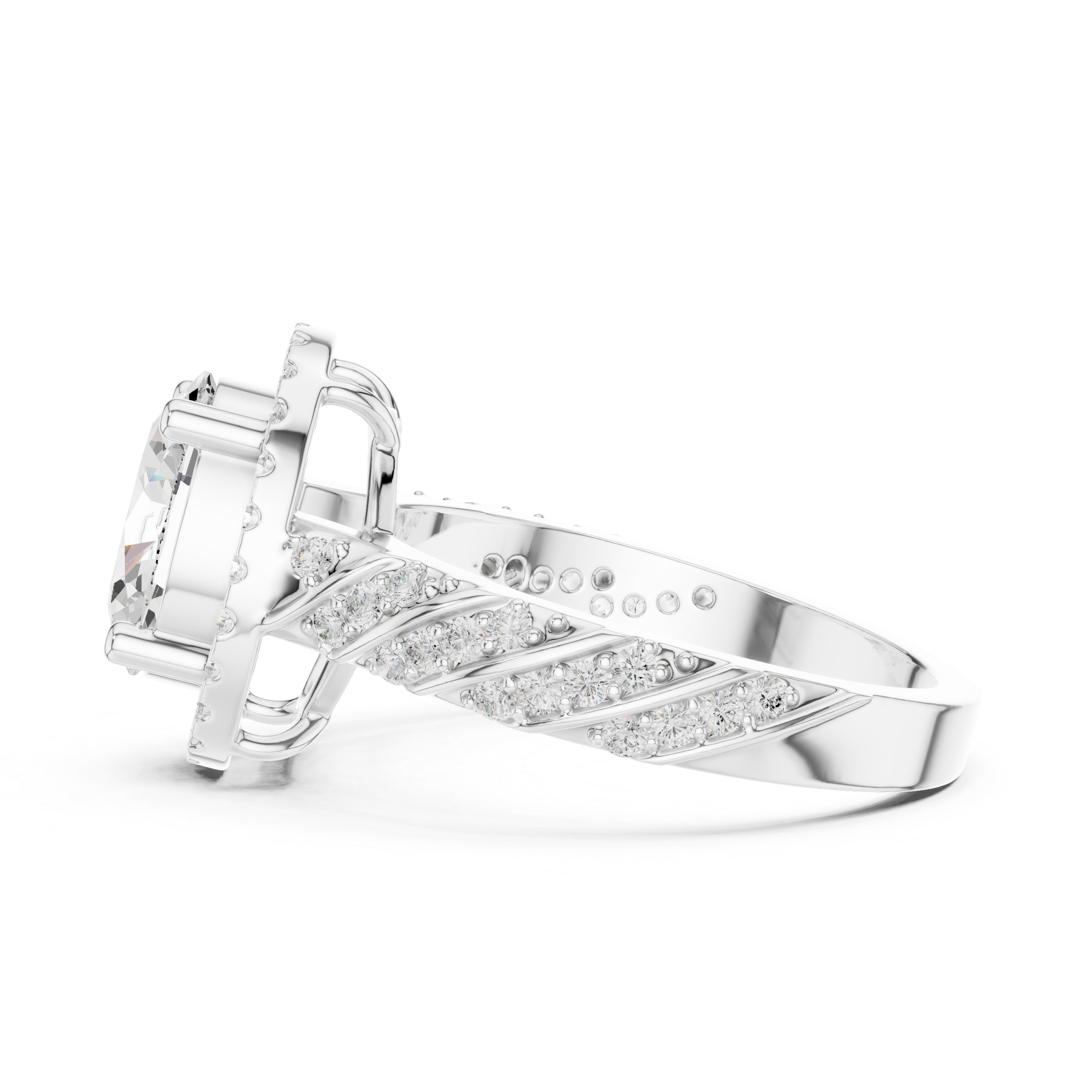 Diamond jewellery set with matching pieces.