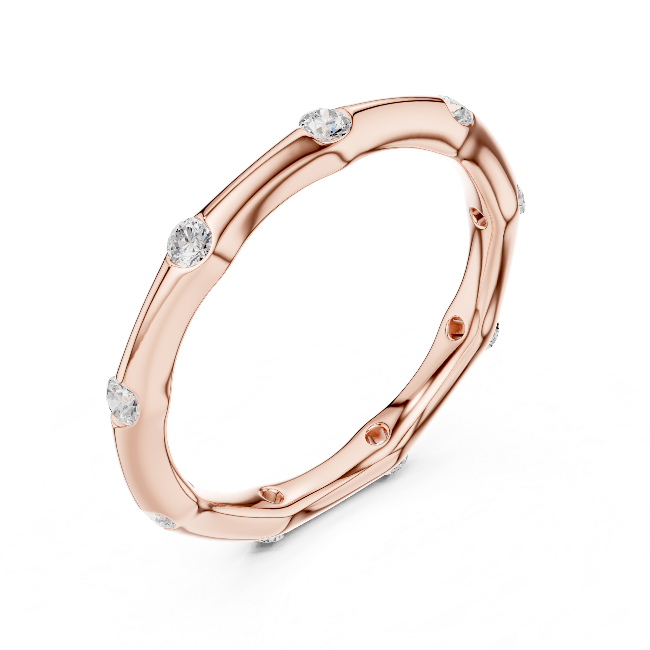 Thin diamond bracelet with delicate sparkle.