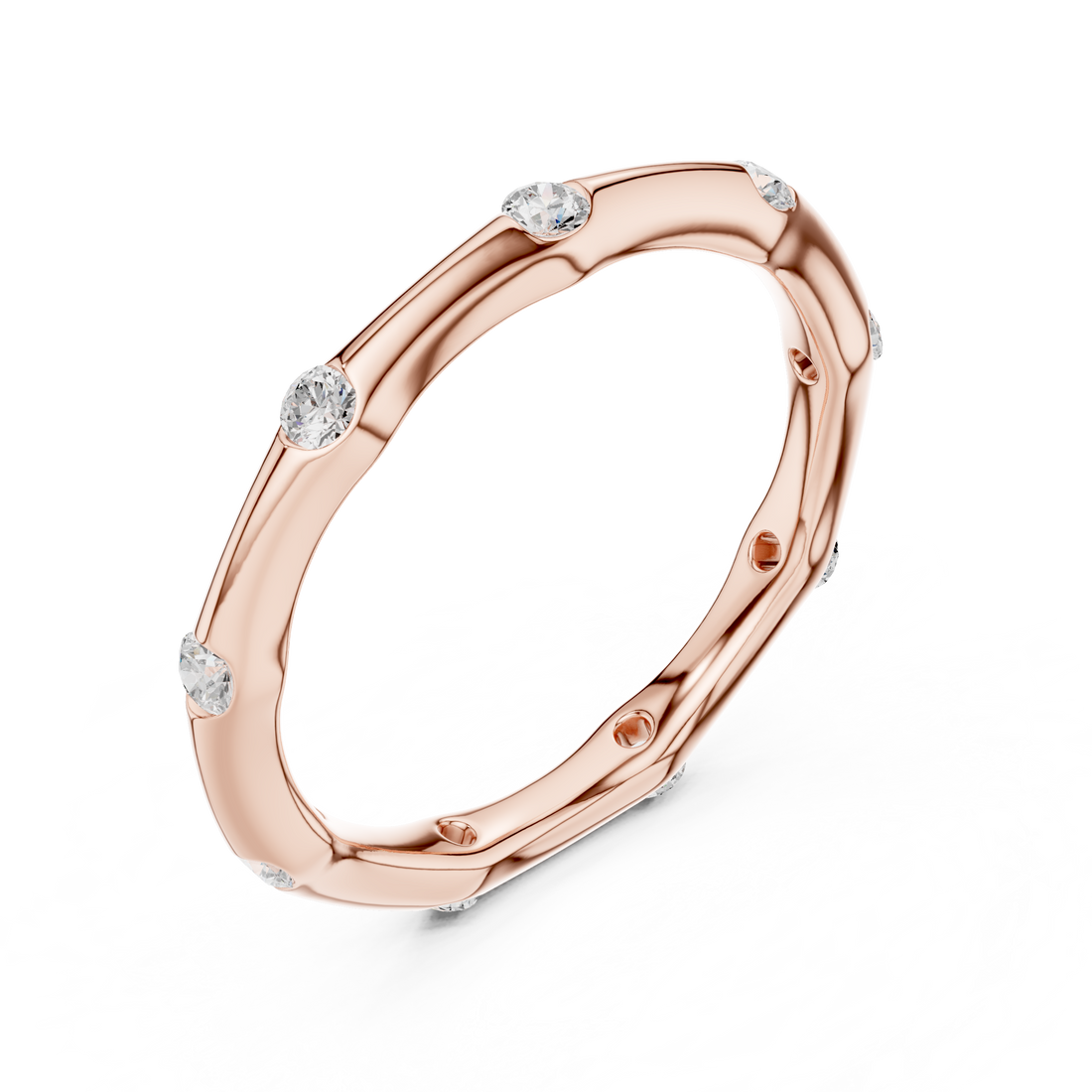 Thin diamond bracelet with delicate sparkle.