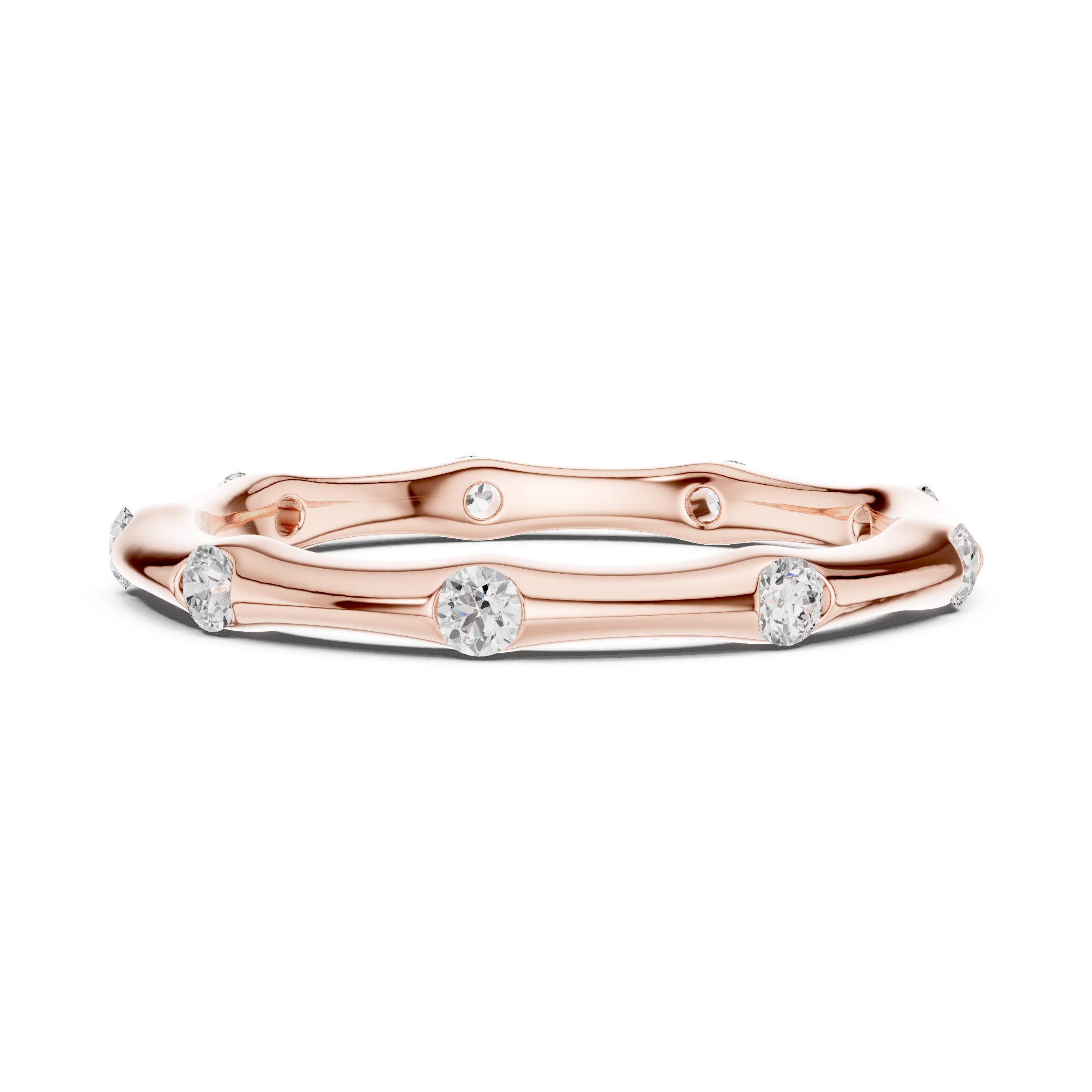 Smooth diamond ring with polished edges.