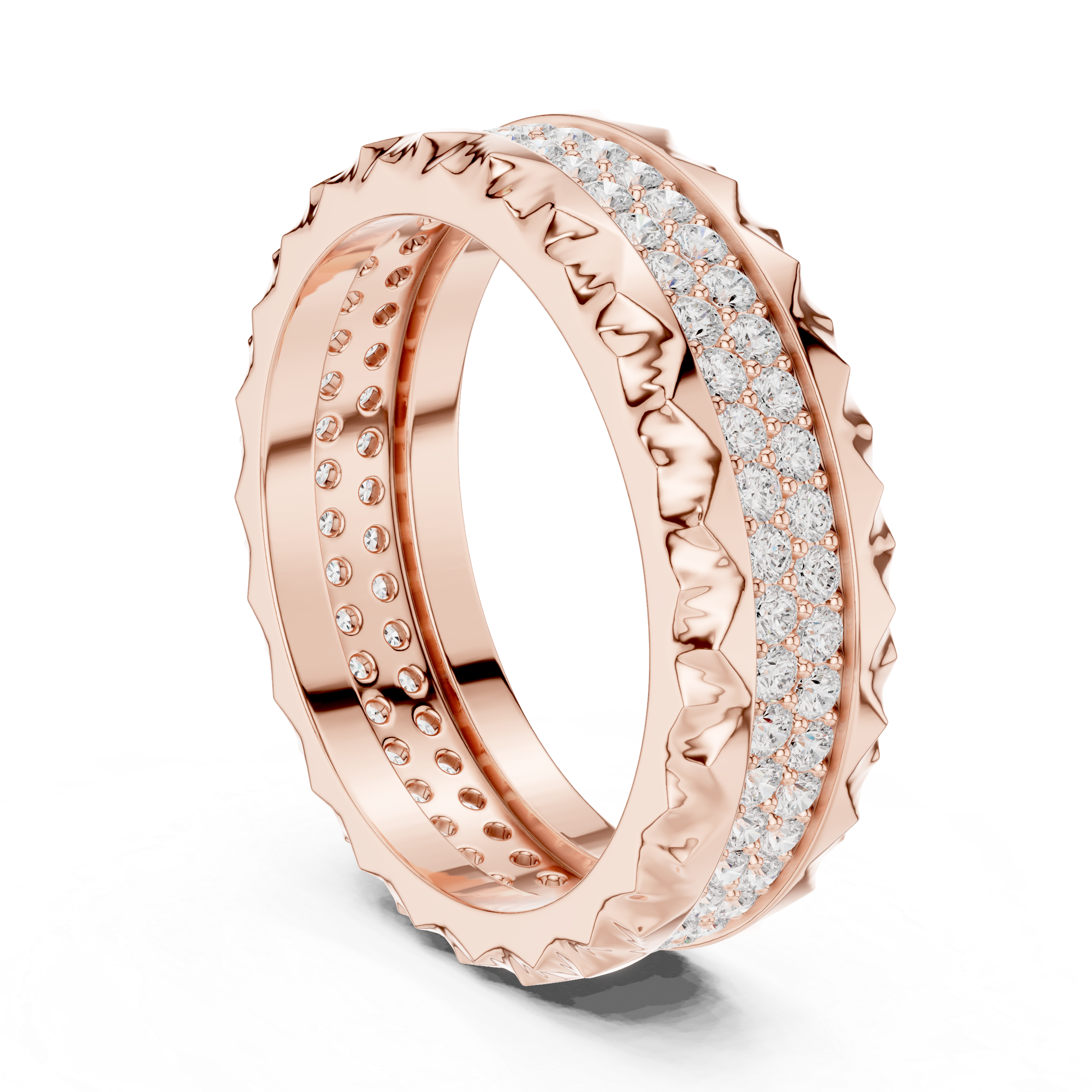 Diamond hoop earrings with sparkling stones.