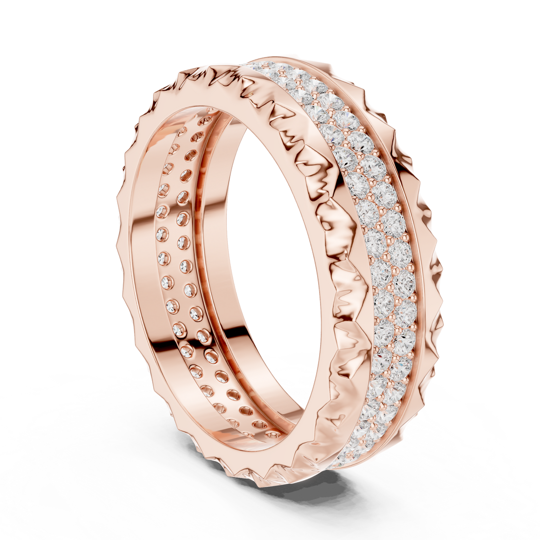 Diamond hoop earrings with sparkling stones.