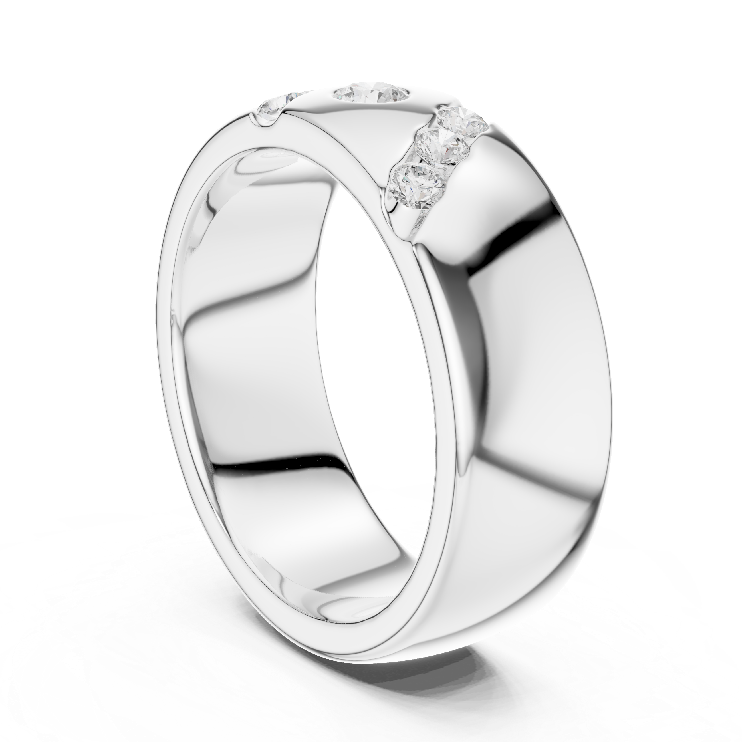Gold nose ring with circular hoop design.