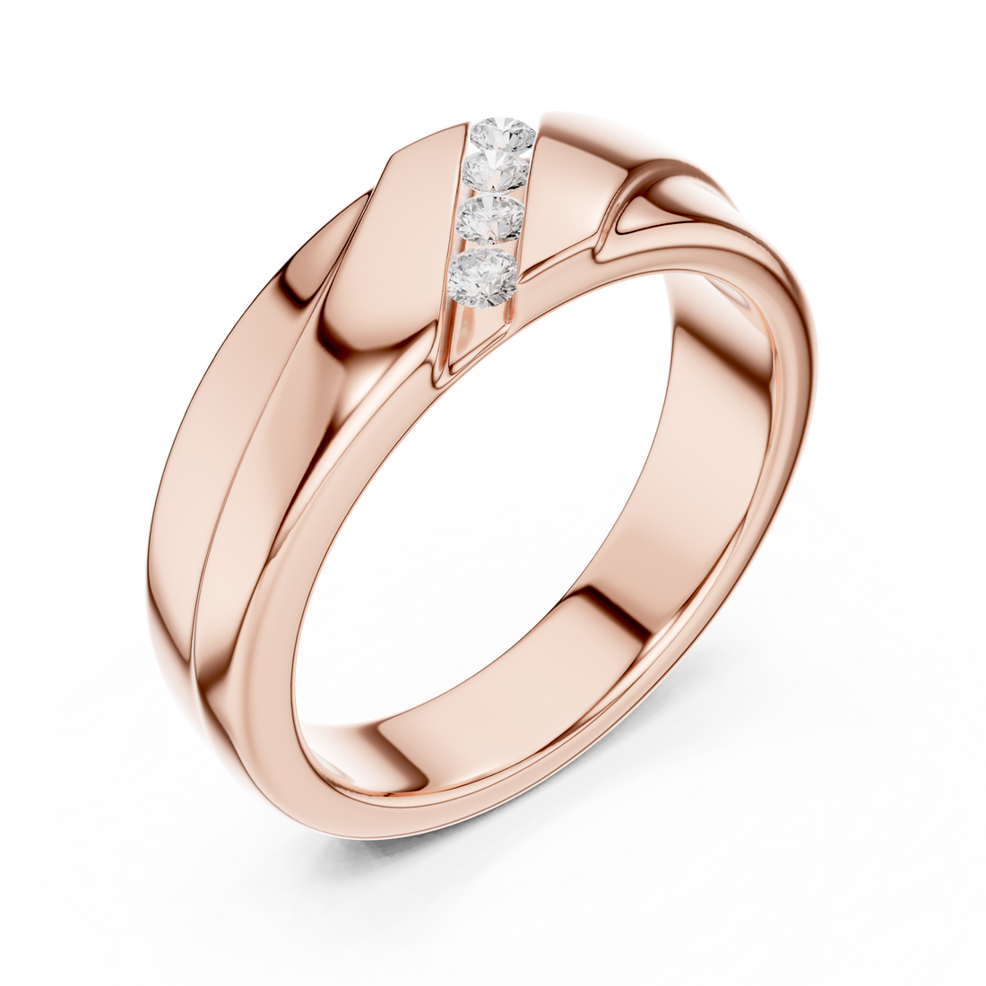 Gold toe ring with floral engraving.