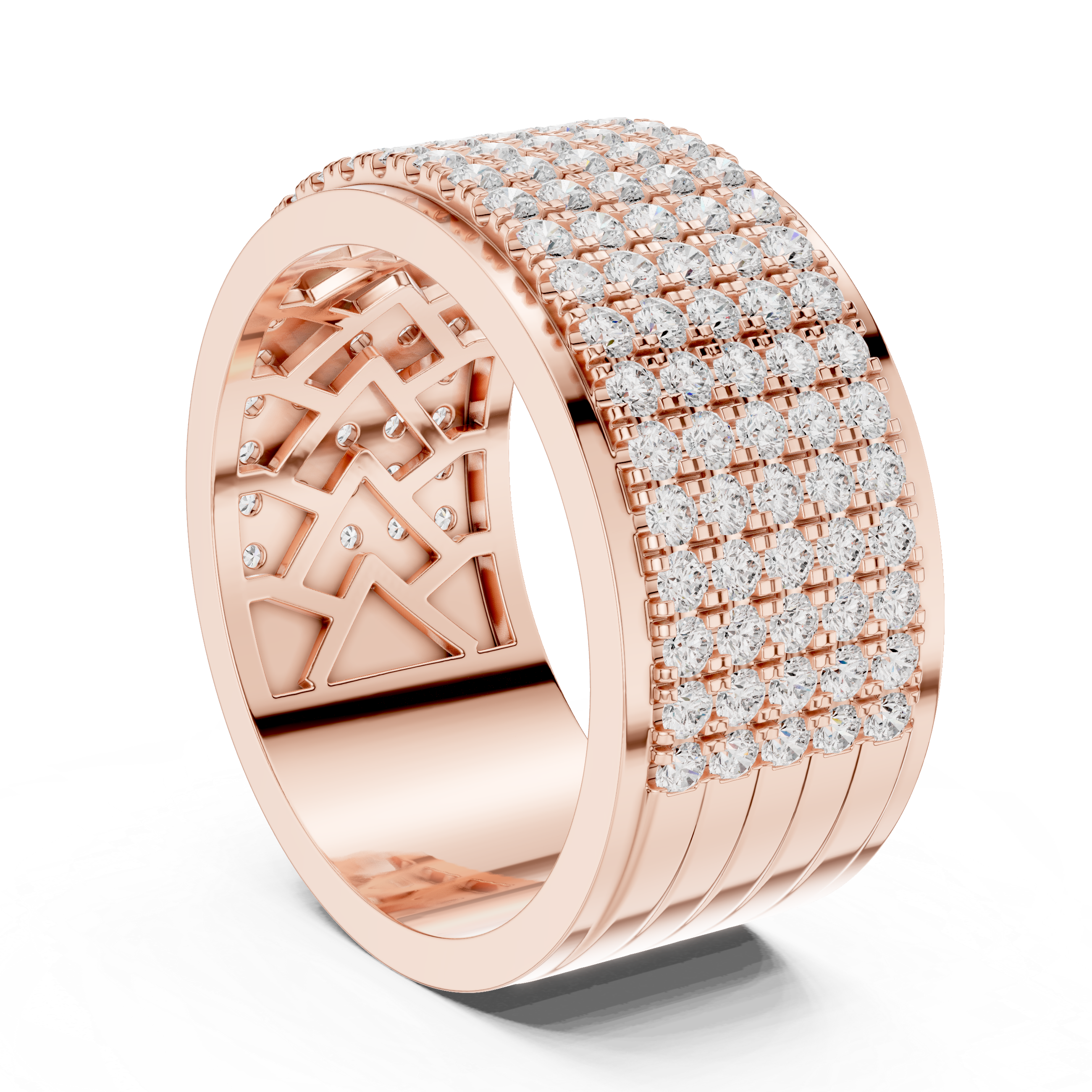 Men's diamond ring with bold style.