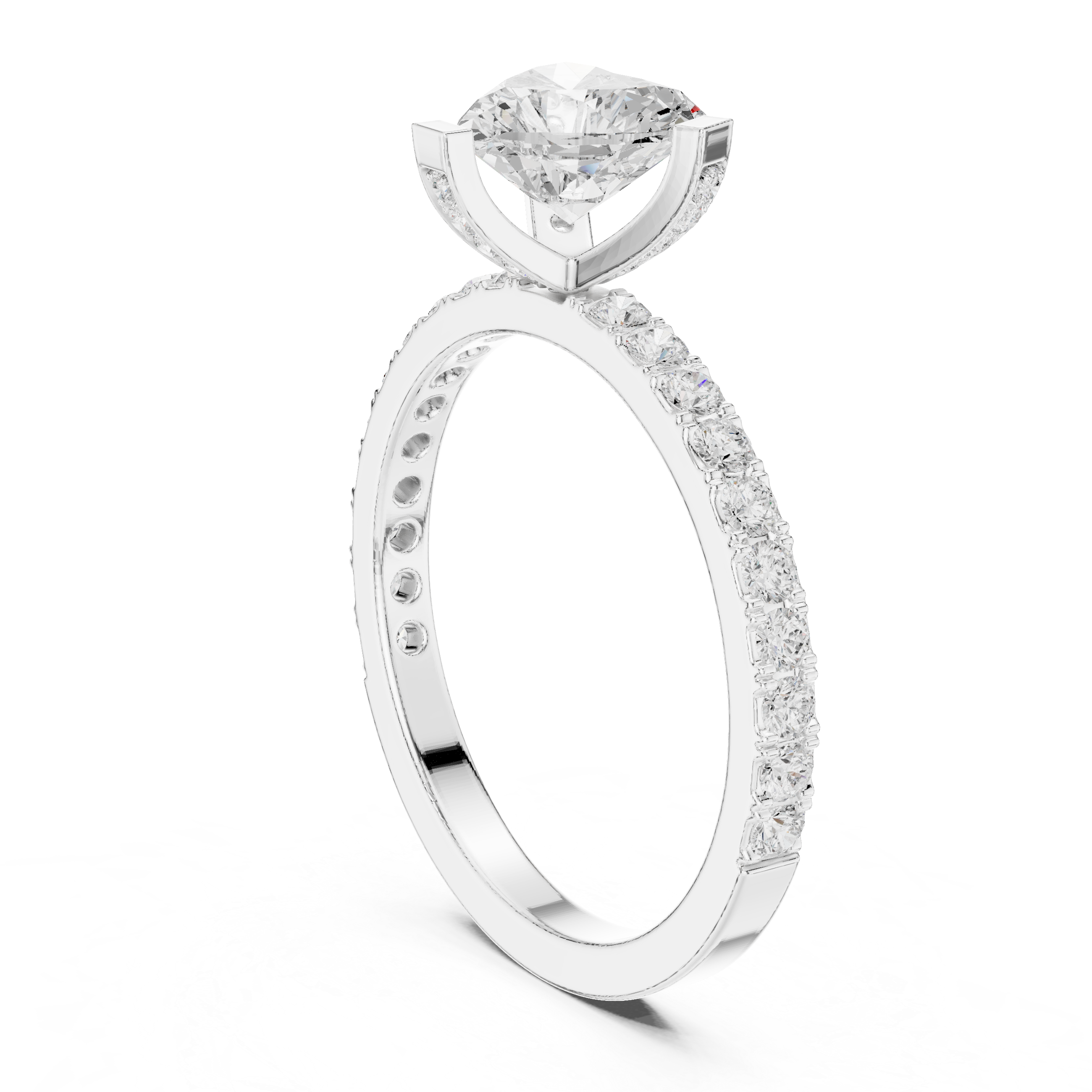 Eternity band with diamond circle.