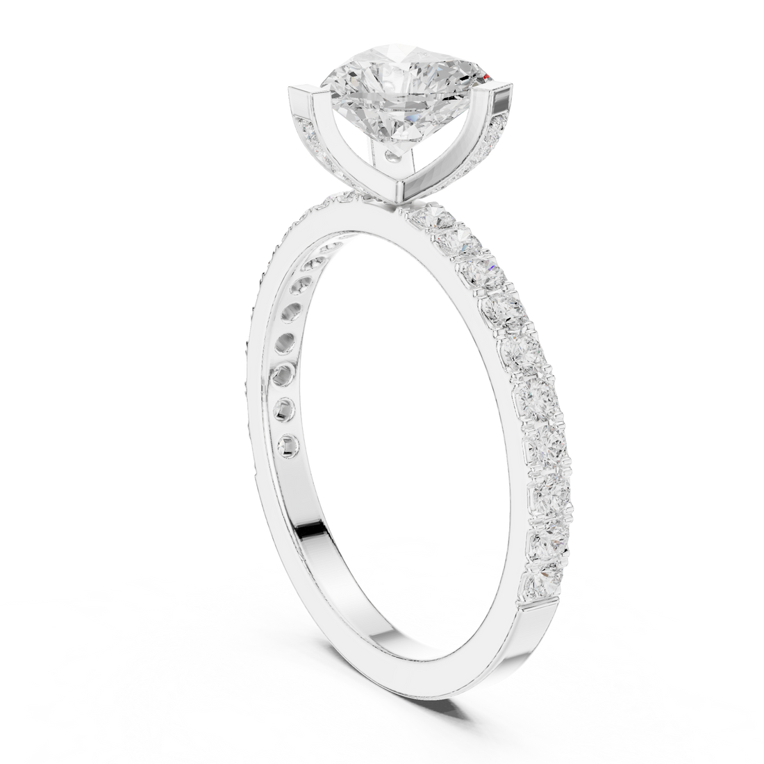 Eternity band with diamond circle.
