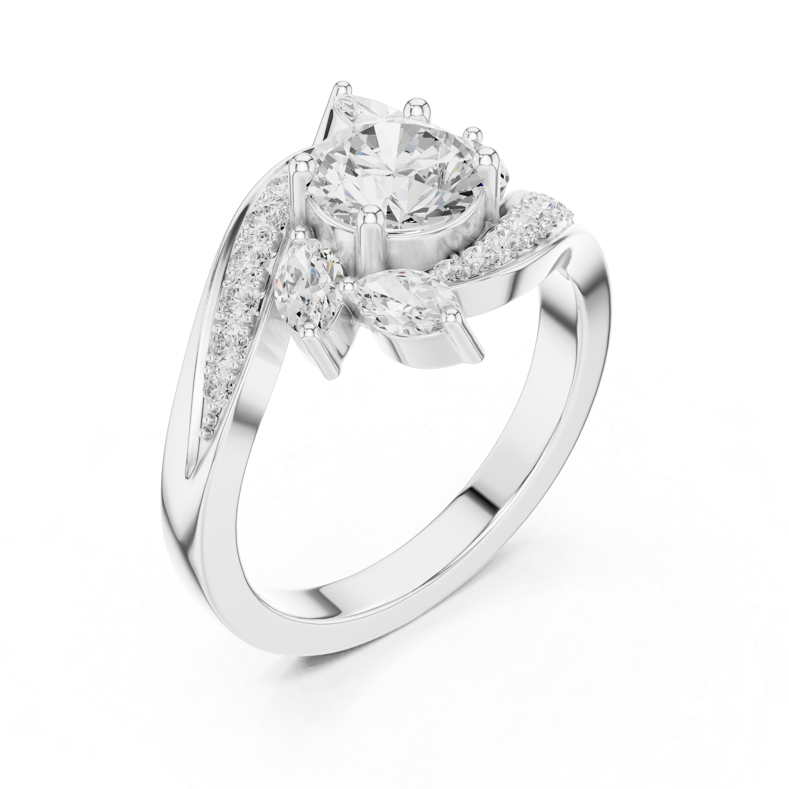 Floral toe ring with carved design.