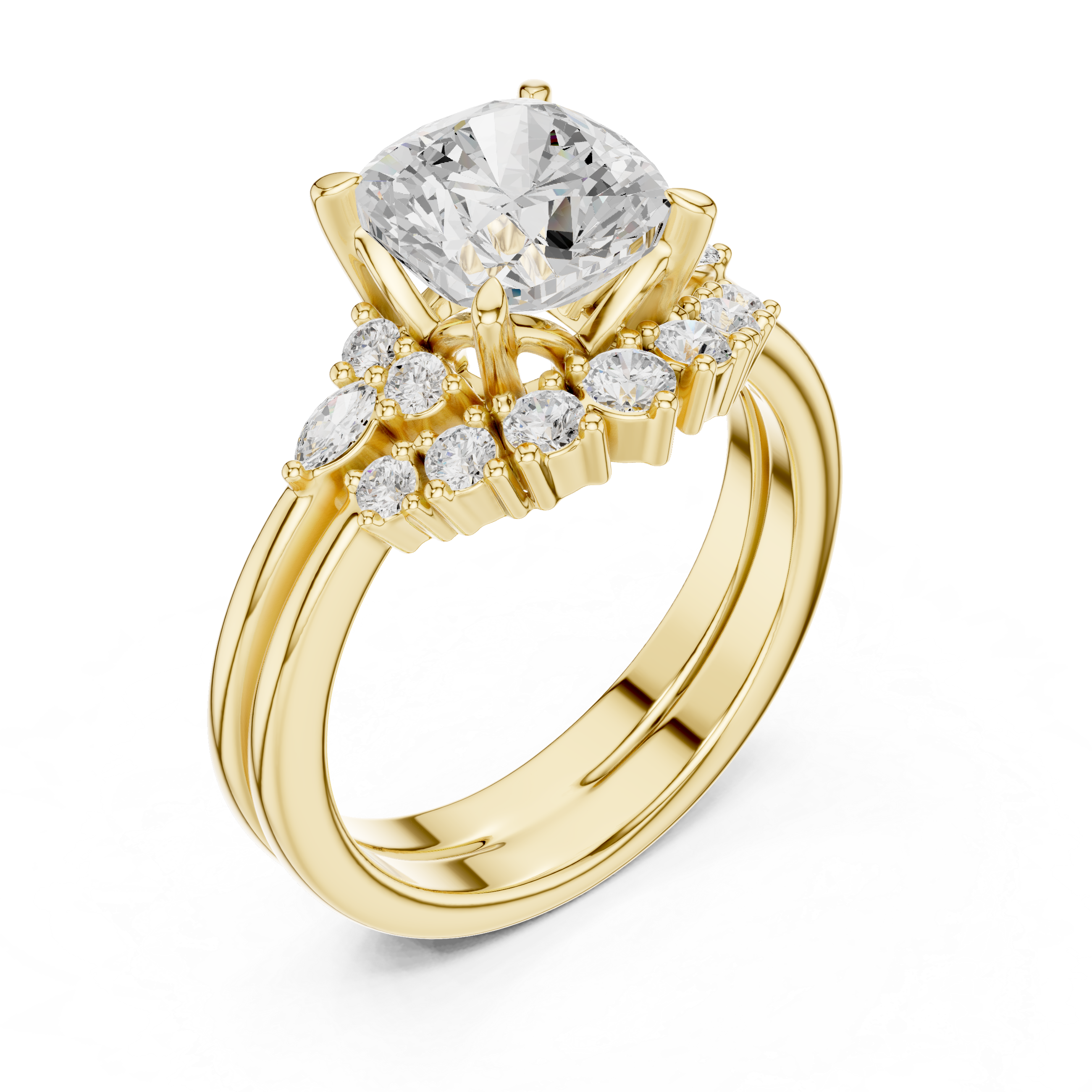 Diamond nose pin with round solitaire.