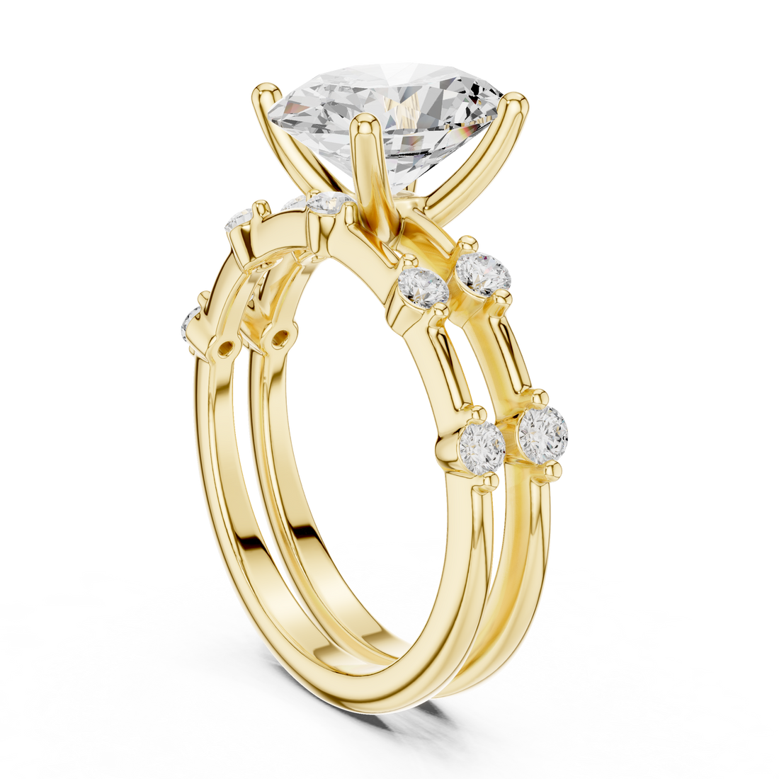 Gold toe ring with engraved design.